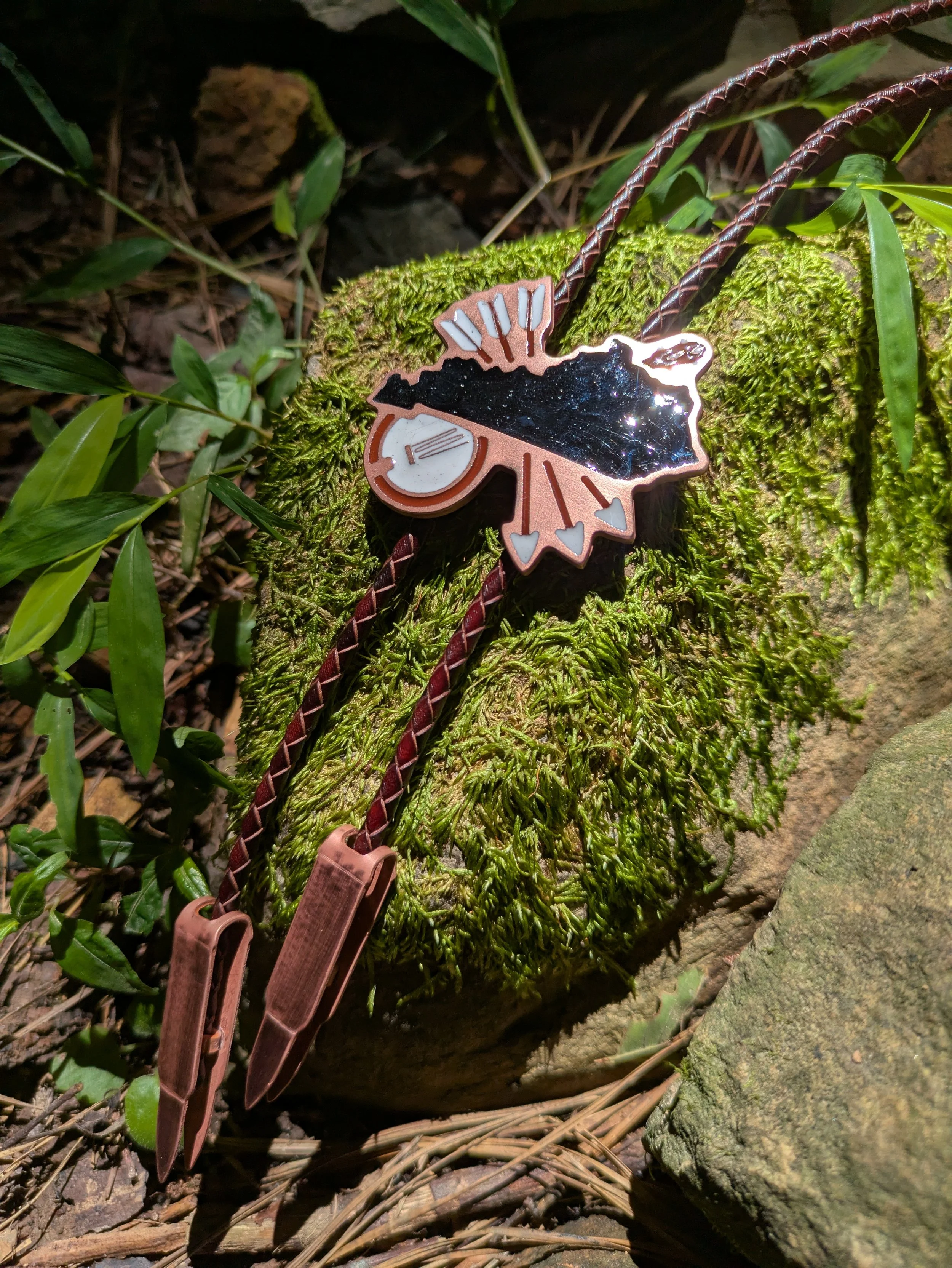 Kentucky Bolo Commission - 2025. Copper, Enamel, Leather.