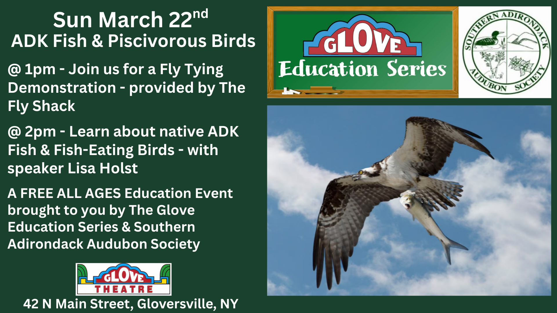 ADK FISH & PISCIVOROUS BIRDS - A FREE EDUCATION EVENT