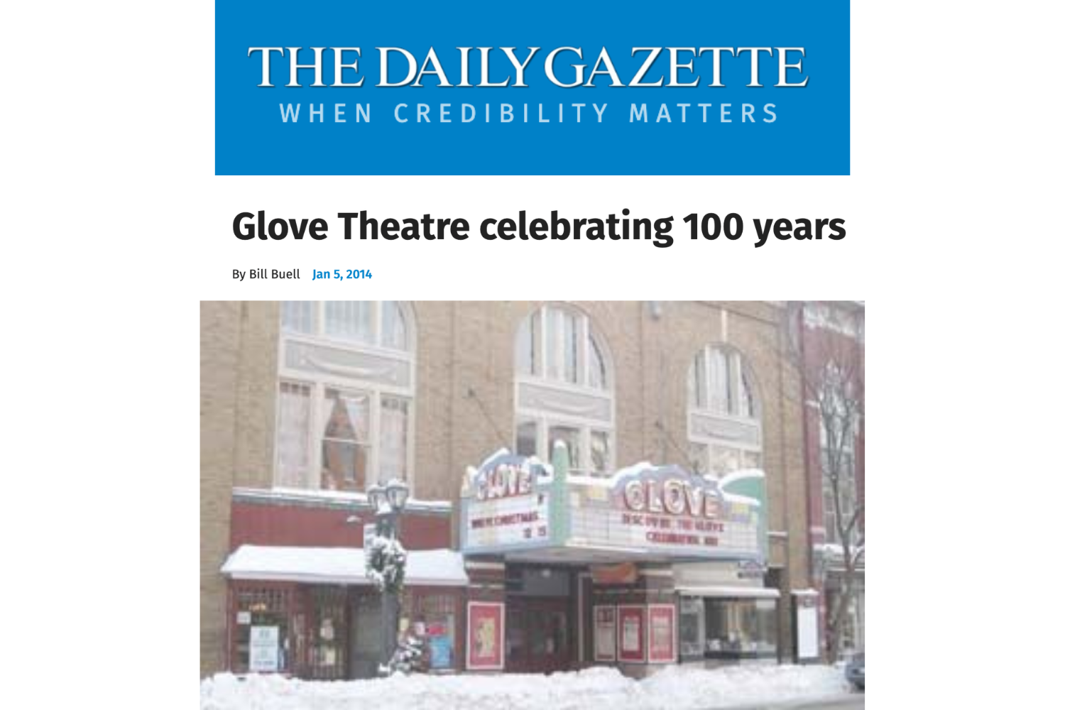 ARTICLE: Glove Theatre celebrating 100 years