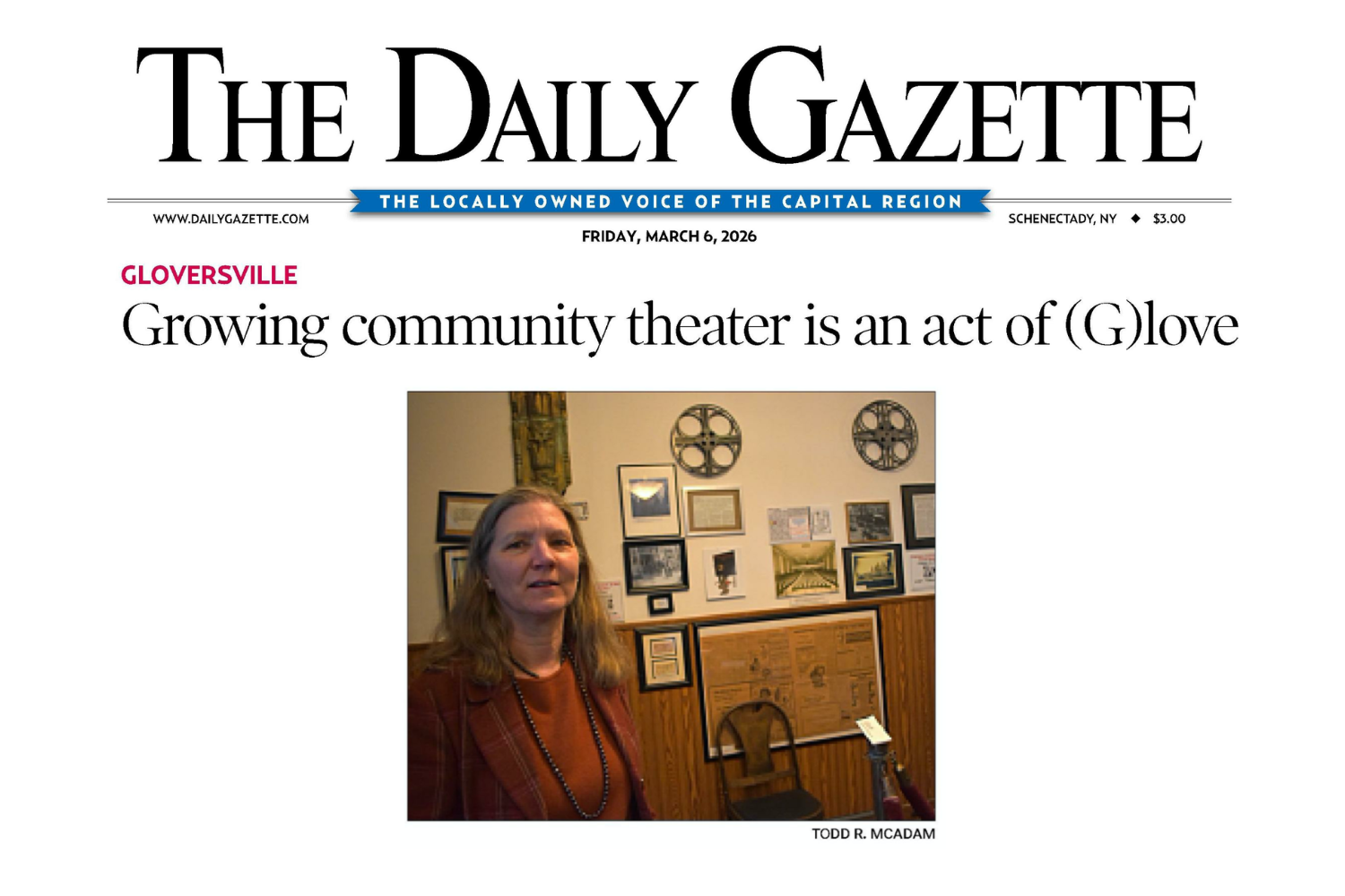 ARTICLE: Growing community theater is and act of (G)love