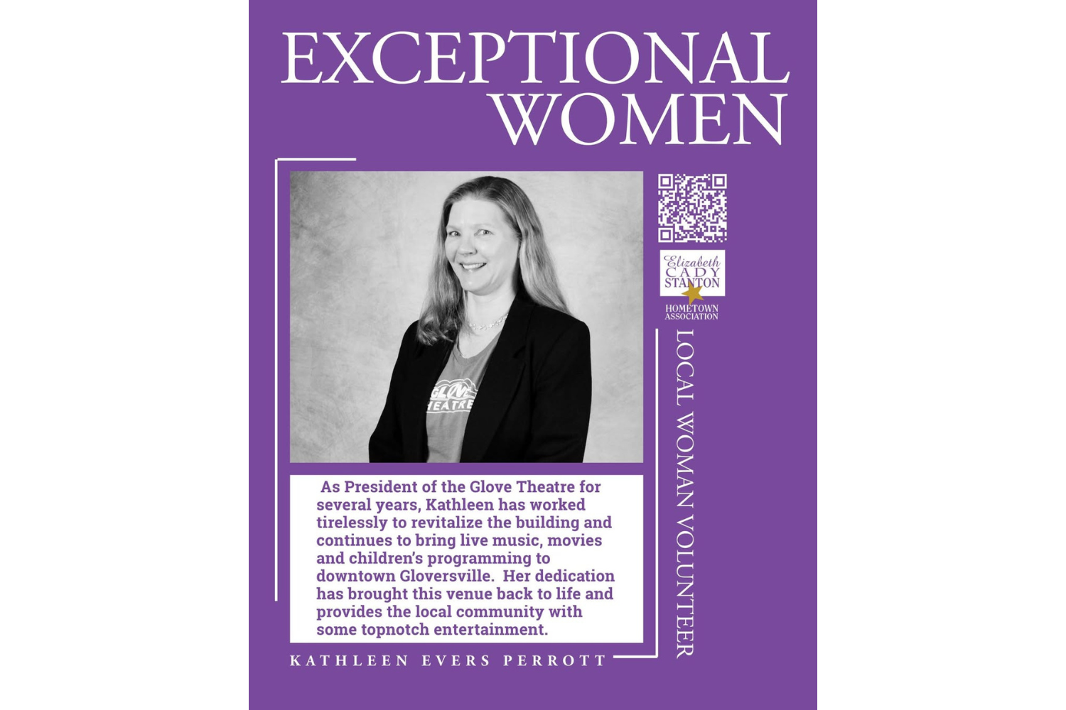 Glove Theatre President Kathleen Evers Perrott Recognized in Exceptional Women Campaign