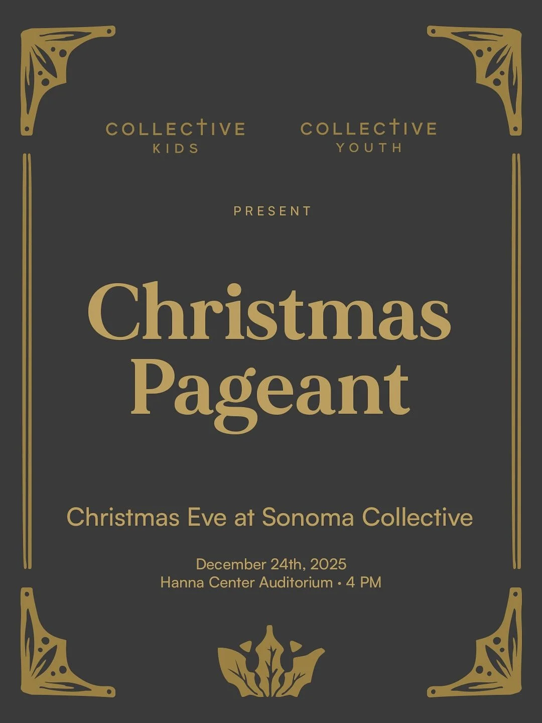 Join us for a special Christmas Eve gathering at Hanna Center led by our Collective Kids and Collective Youth. Together, they&rsquo;ll help bring the nativity story to life through worship songs and creative moments that retell the birth of Jesus in 