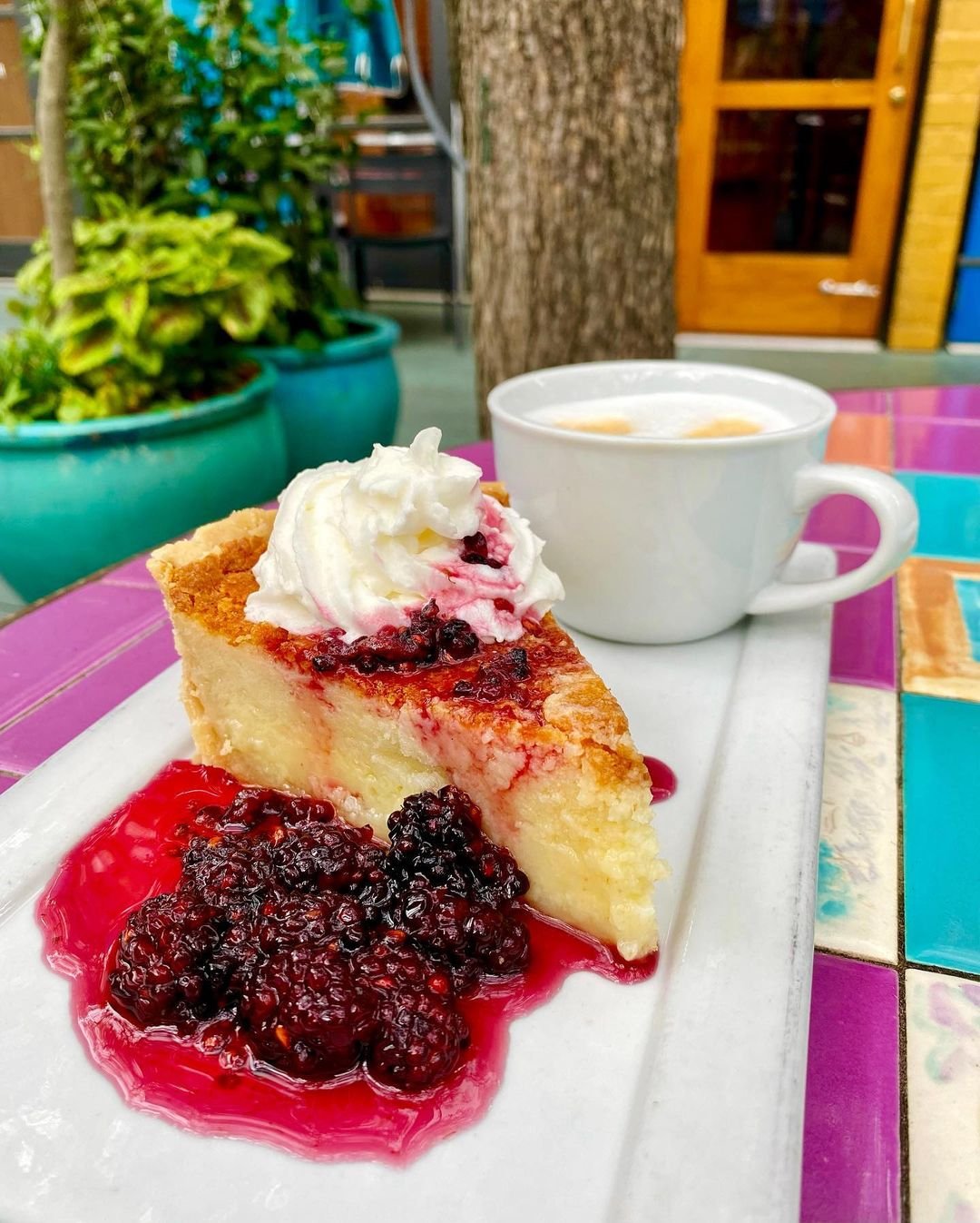 Buttermilk pie with blackberry compote.jpeg