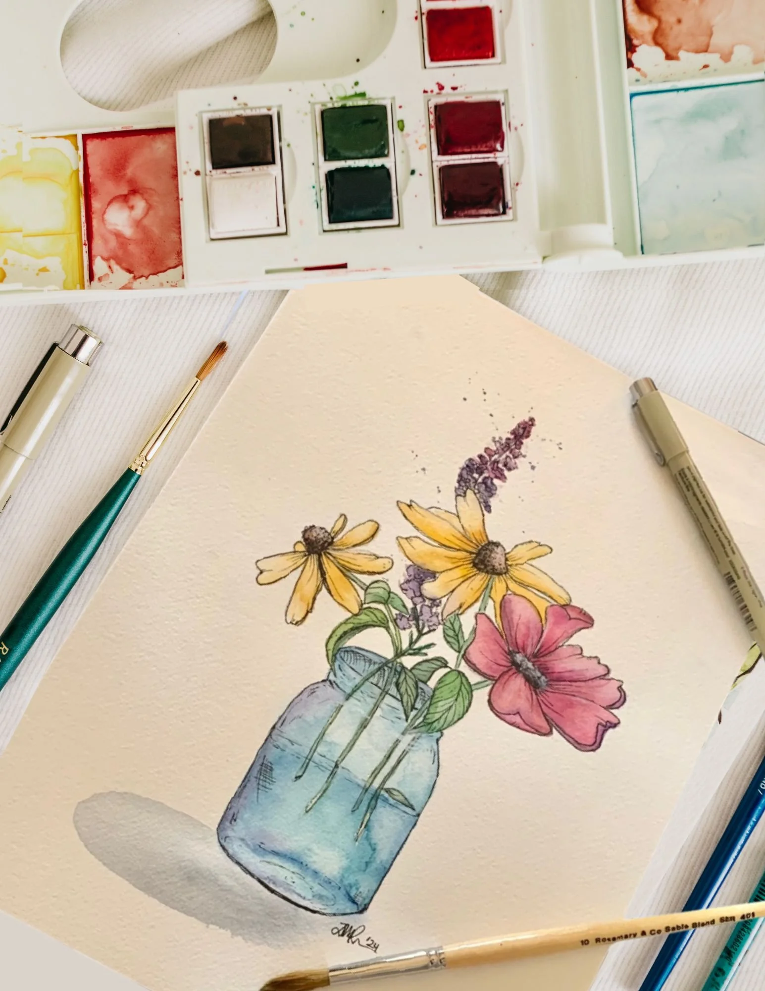 Watercolor 102 Step By Step: Flowers in Vase