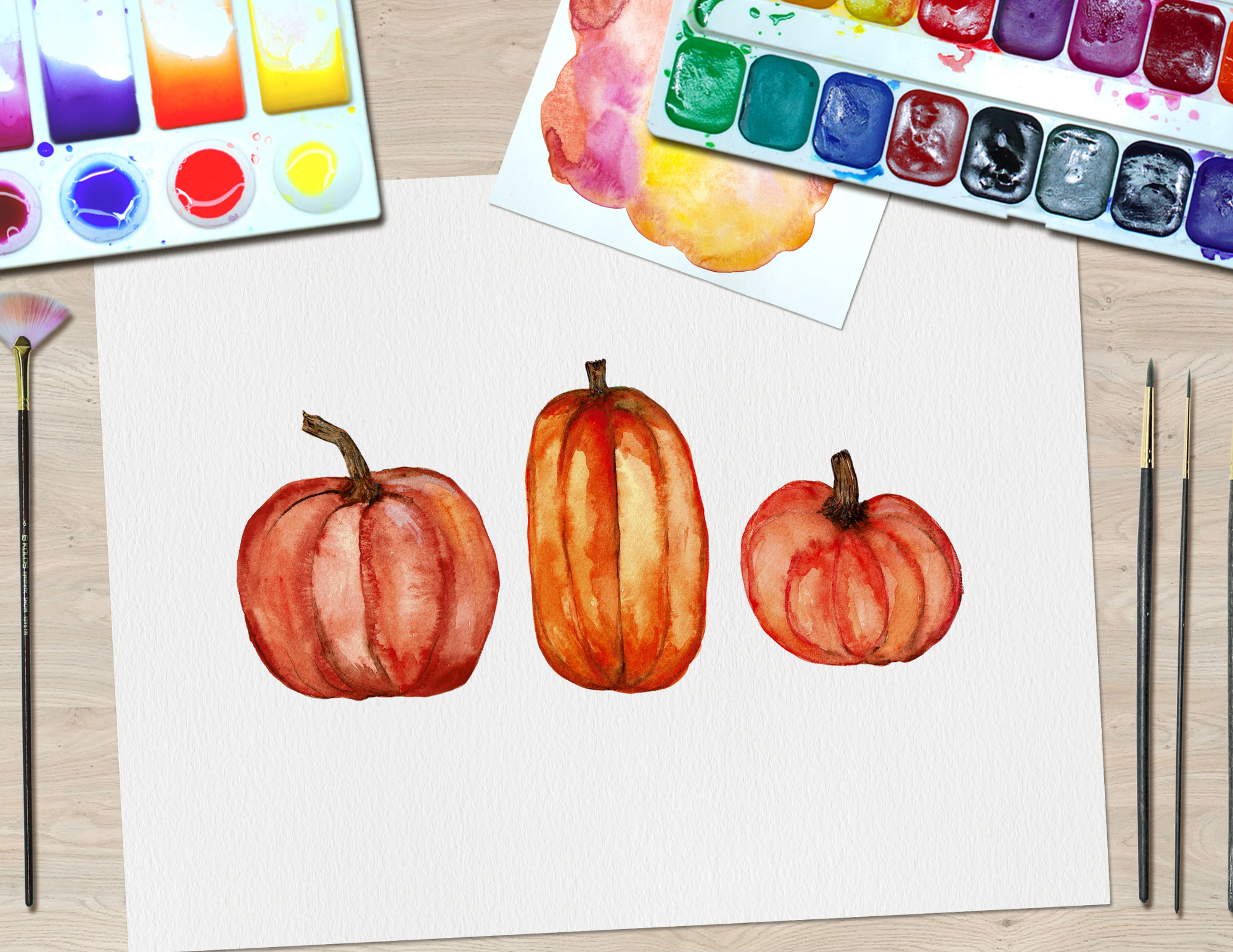 Watercolor 102 Step By Step: Pumpkins