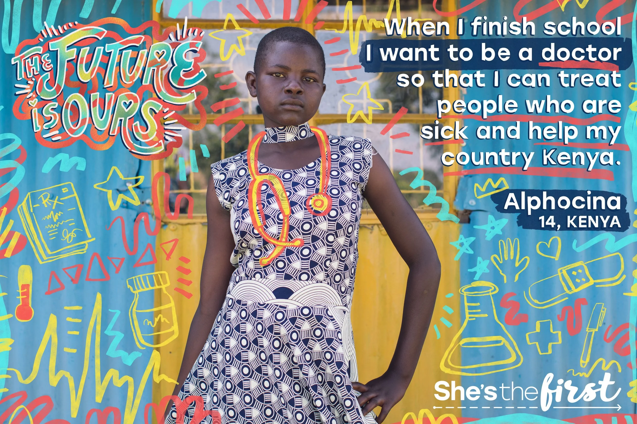 She's the First International Women's Day 2023 - Lettering and illustrations