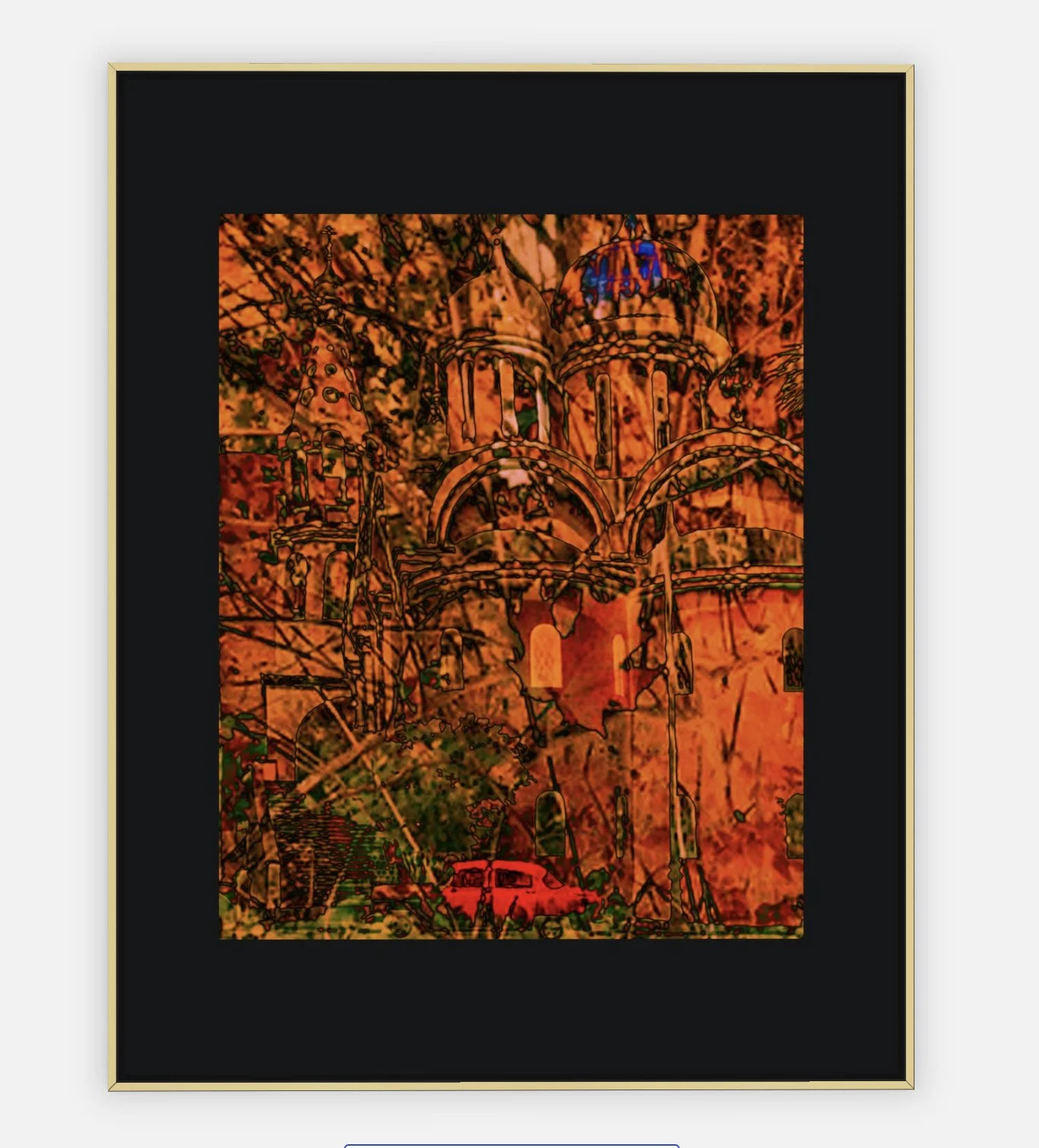 #1228 "Cuban Dreams" ©2025 RG Vargo PhotoMontage Art.  36.5" x 46.5" signed Gold framed canvas print.  $850