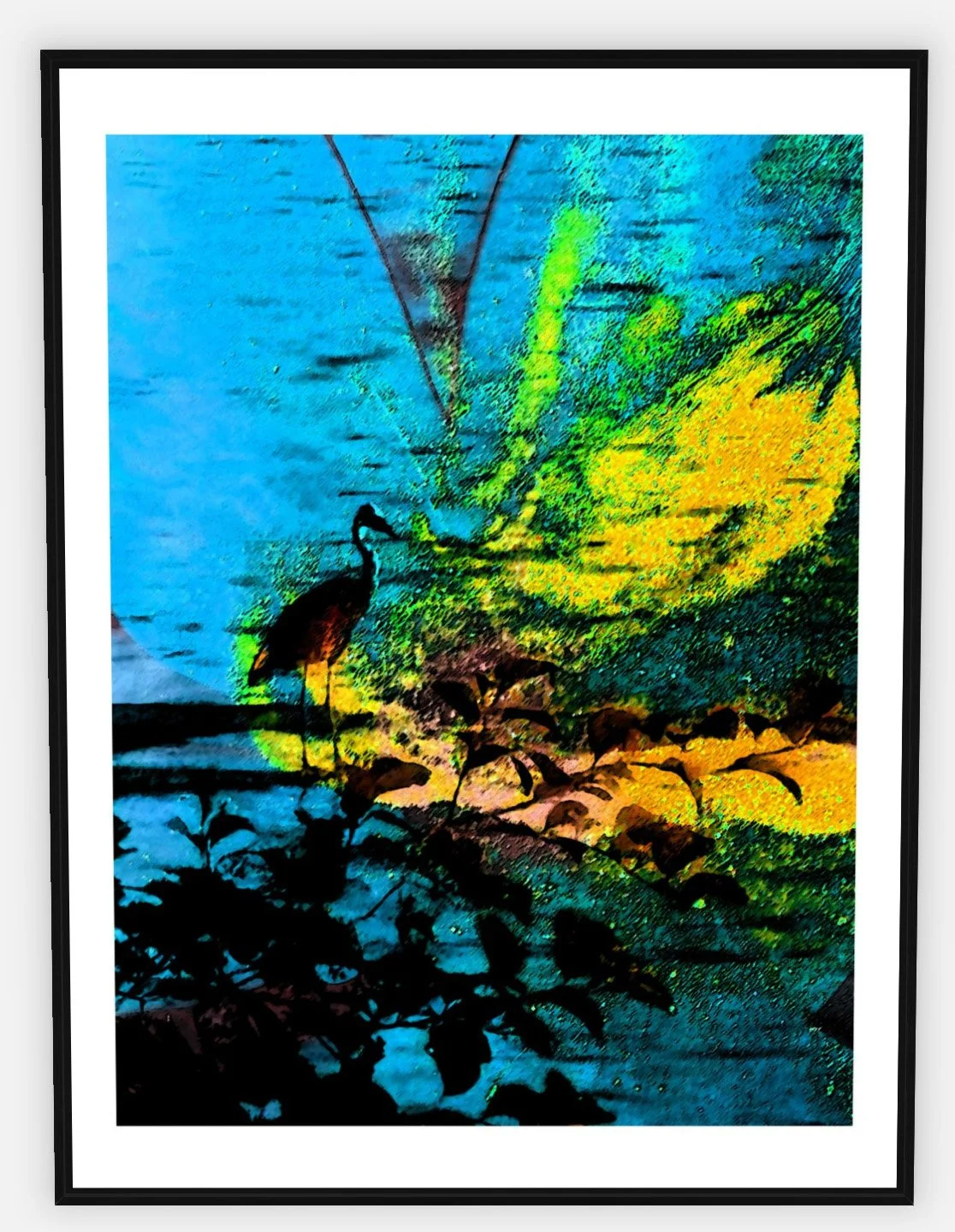 #1230 "Herring Hunt" ©2025 RG Vargo PhotoMontage Art.  36.5" x 48.5" signed Black Wood framed canvas print.