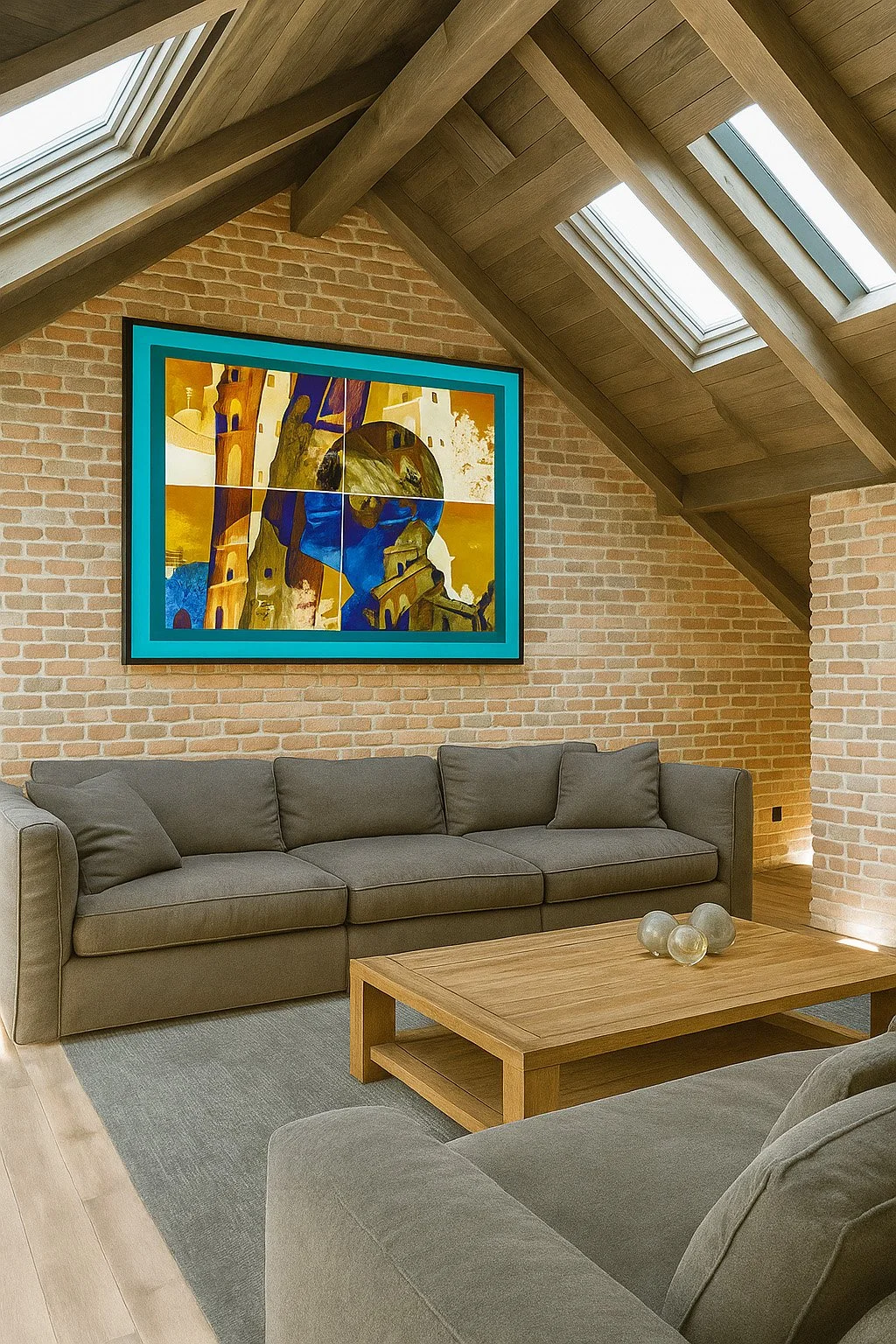 Please note, this scene has been AI created for example purposes only. Size and composition of the PhotoMontage may vary from the product being sold.