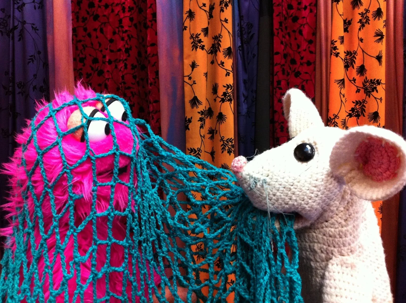 Bella and Mary Churchill's mouse in our retelling of "The Lion and the Mouse" for our Jungle Episode. 