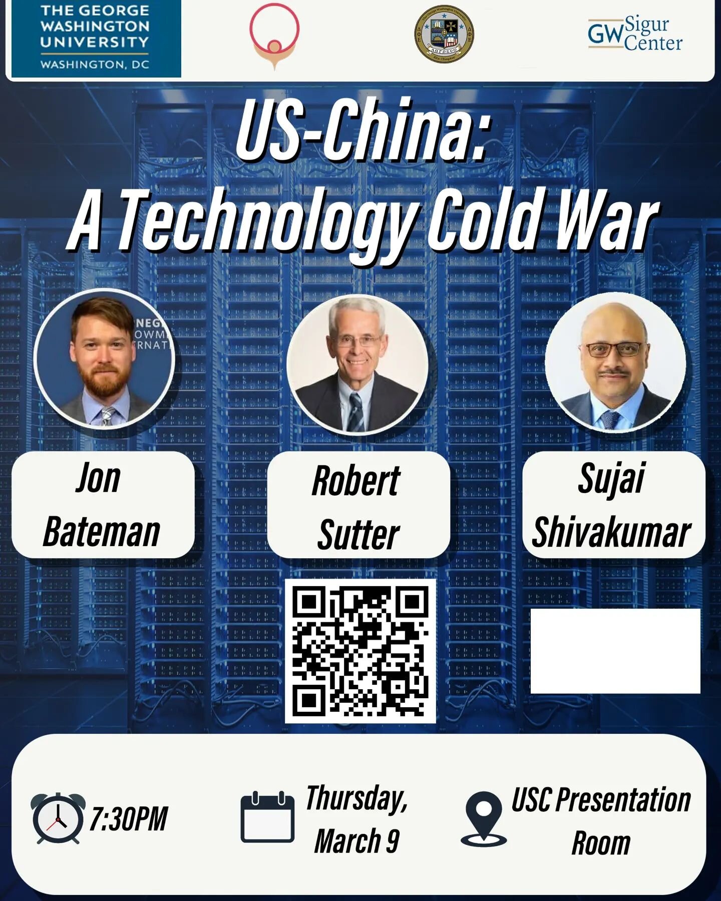 Onero is excited to bring you &quot;US-China: A Technology Cold War&quot; on Thursday, March 9th, alongside our co-sponsors @dpe.gwu and @gwusigurcenter.

Control over cutting-edge technology like AI, semiconductors and quantum computing will have si