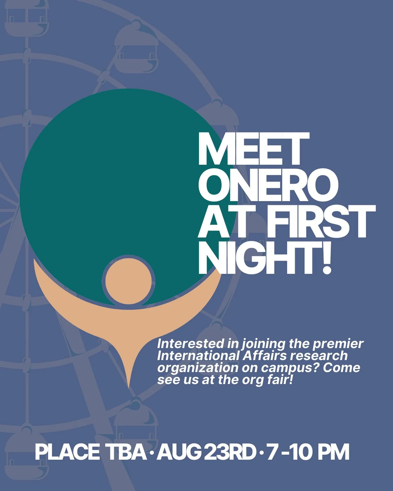 Meet Onero at First Night tomorrow, and learn more about the best and biggest international affairs research organization on campus!