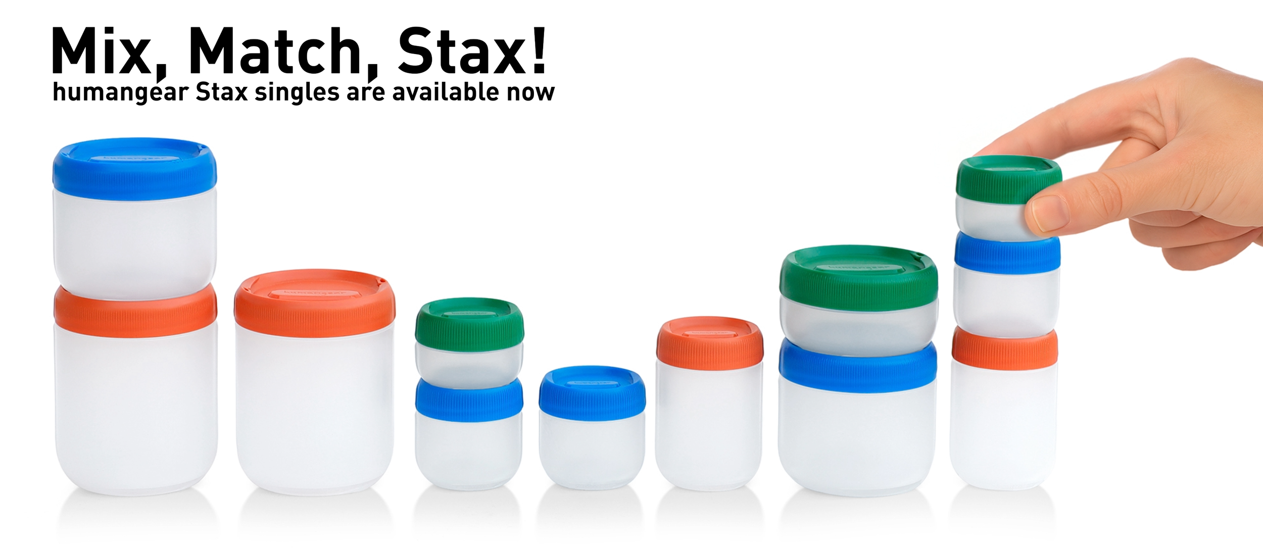 Stax containers in a row