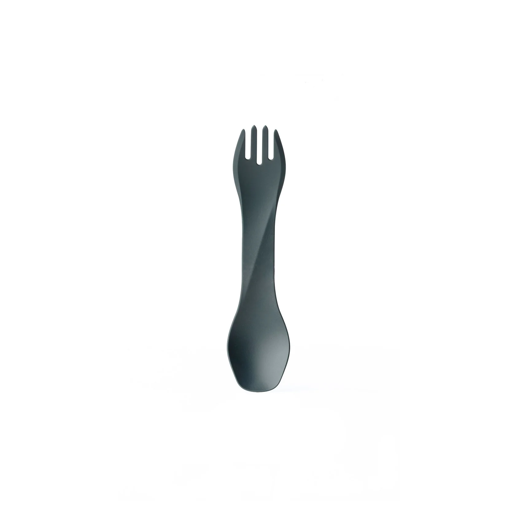 Black spork on white background