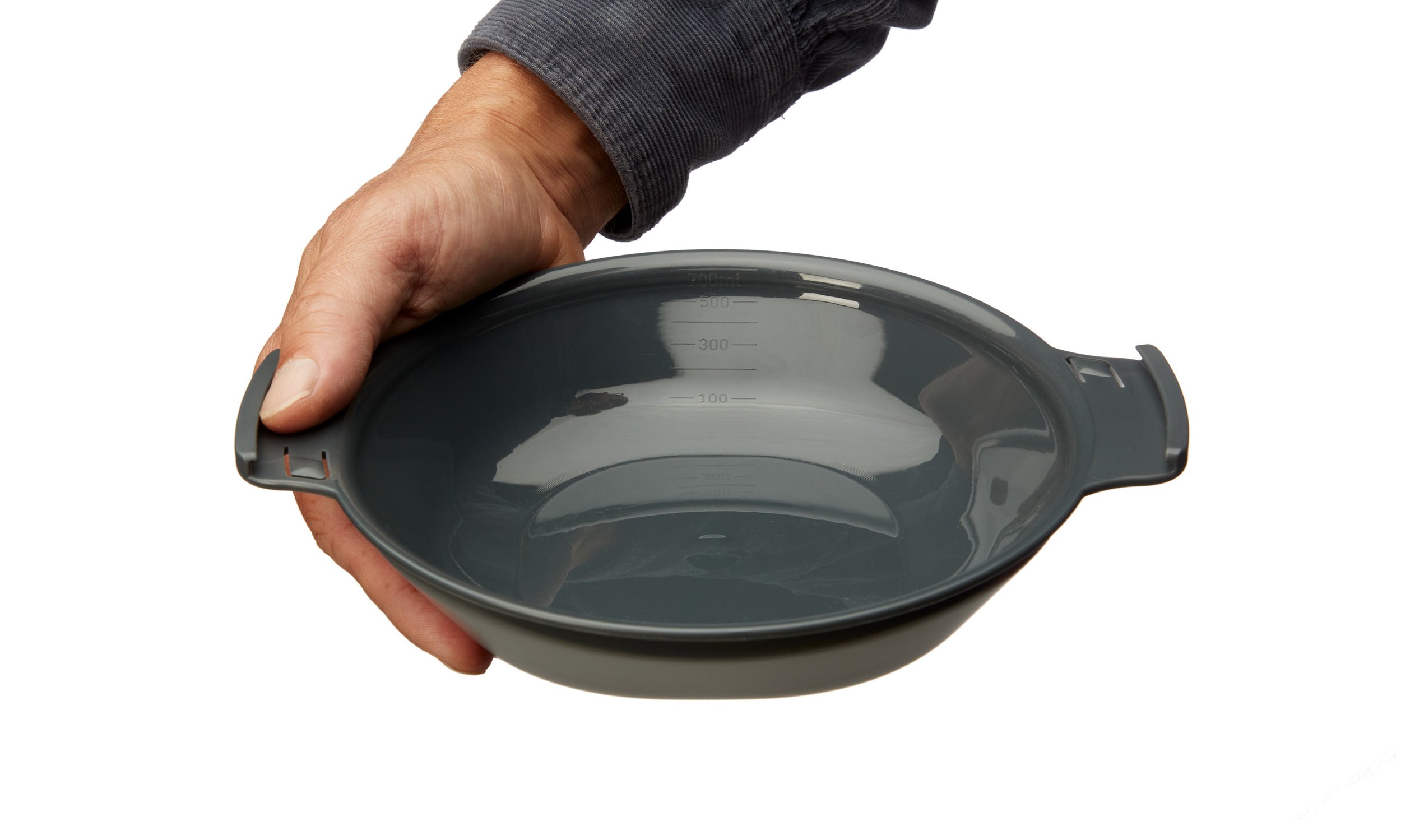 Image of GoKit bowl in hand to show markings