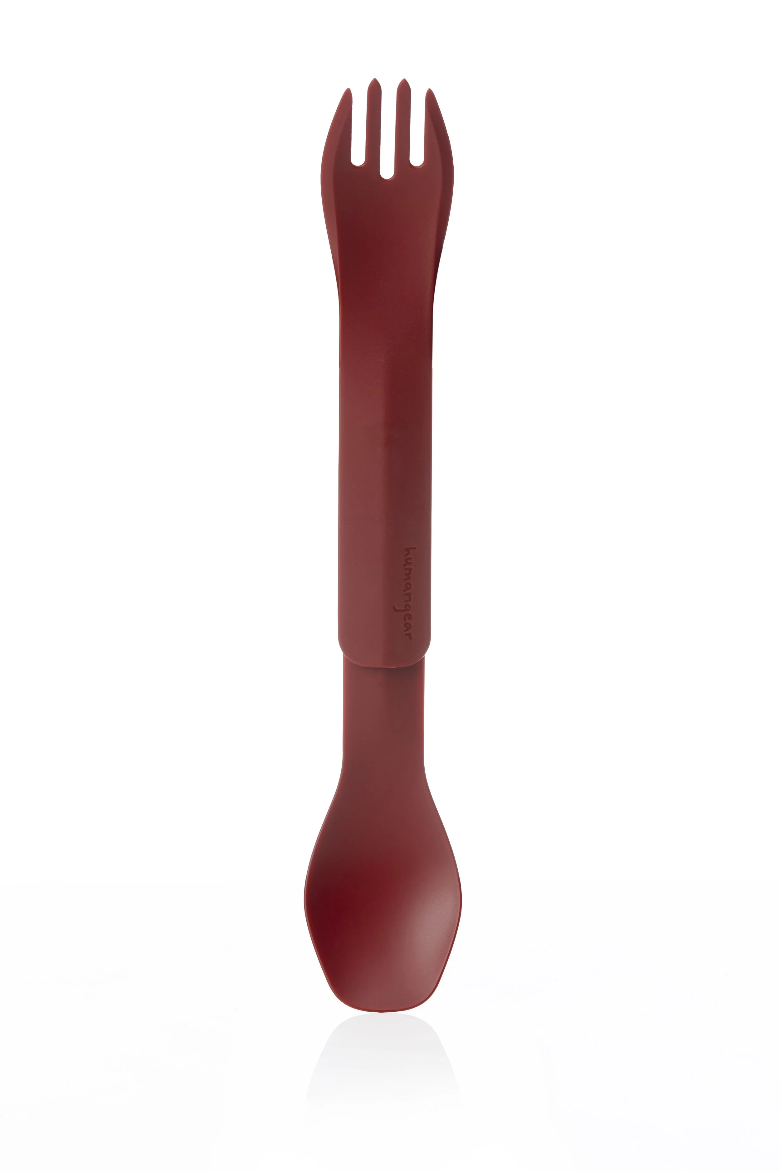 Red spork with spoon and fork ends