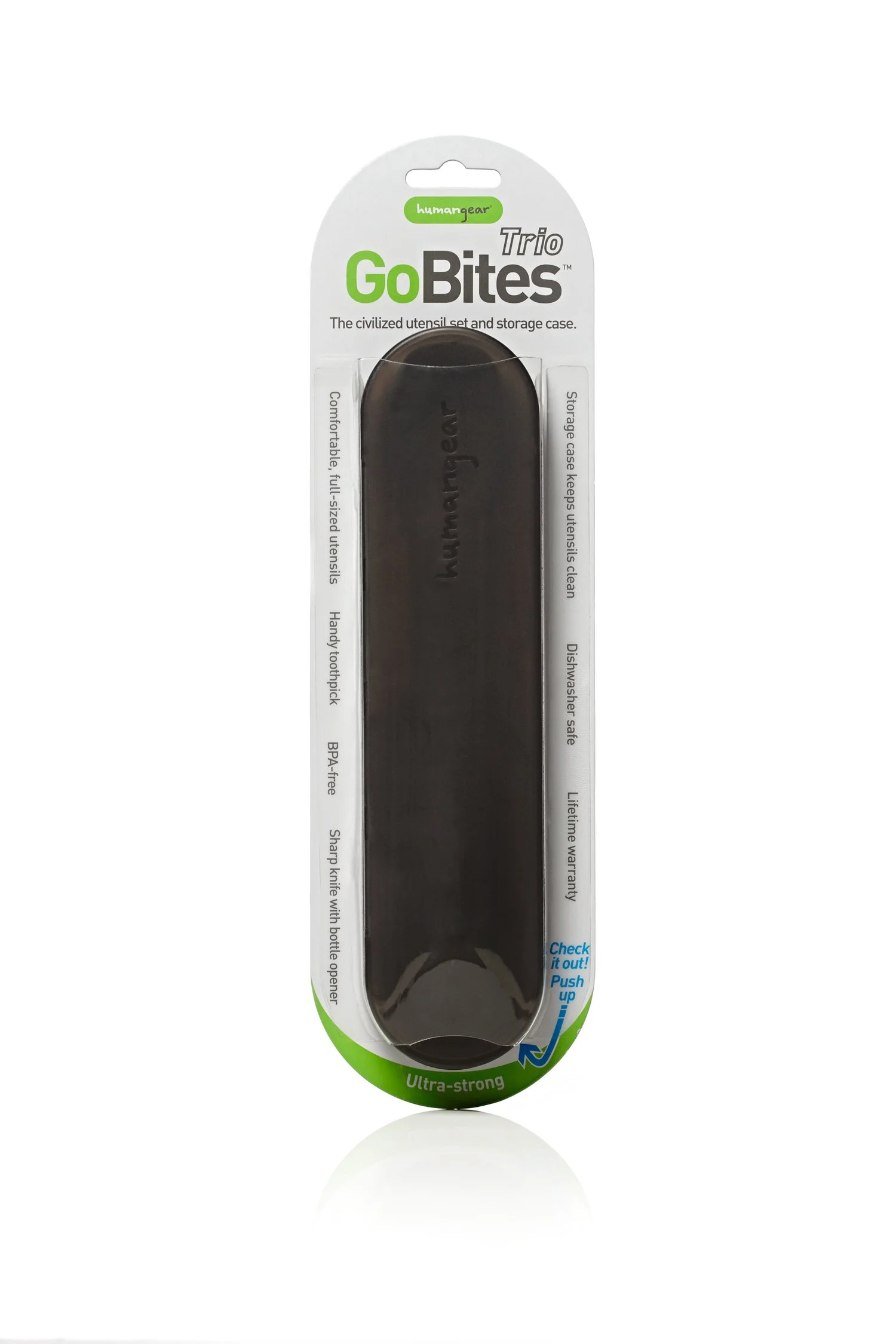 GoBites Trio utensil set in packaging by humangear