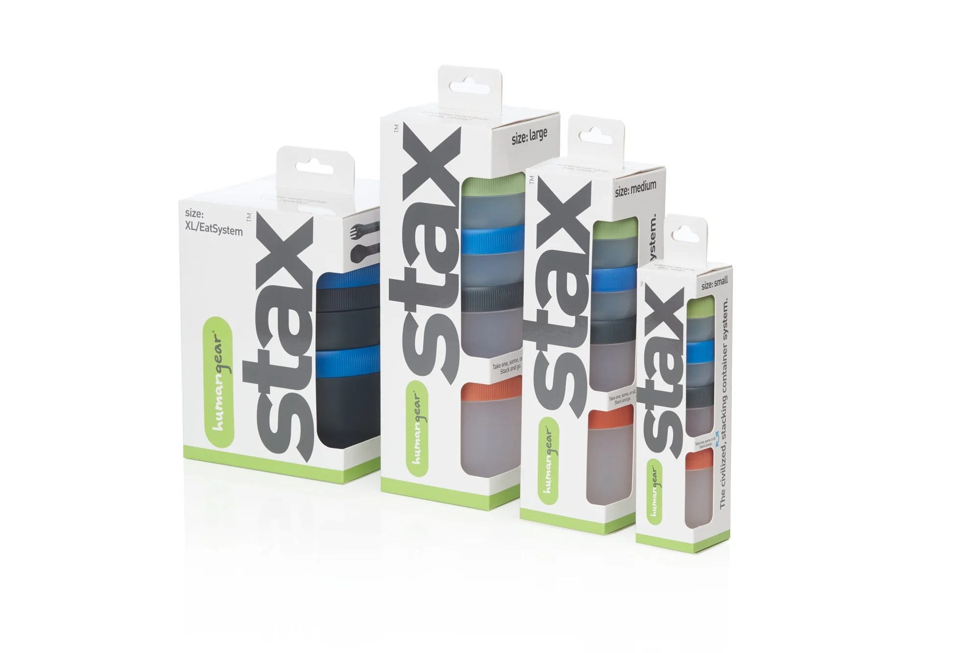 Group of humangear Stax packaging