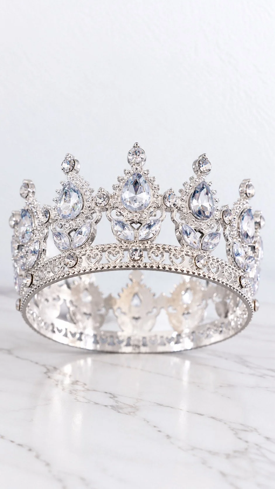 Silver Crown Cake Topper