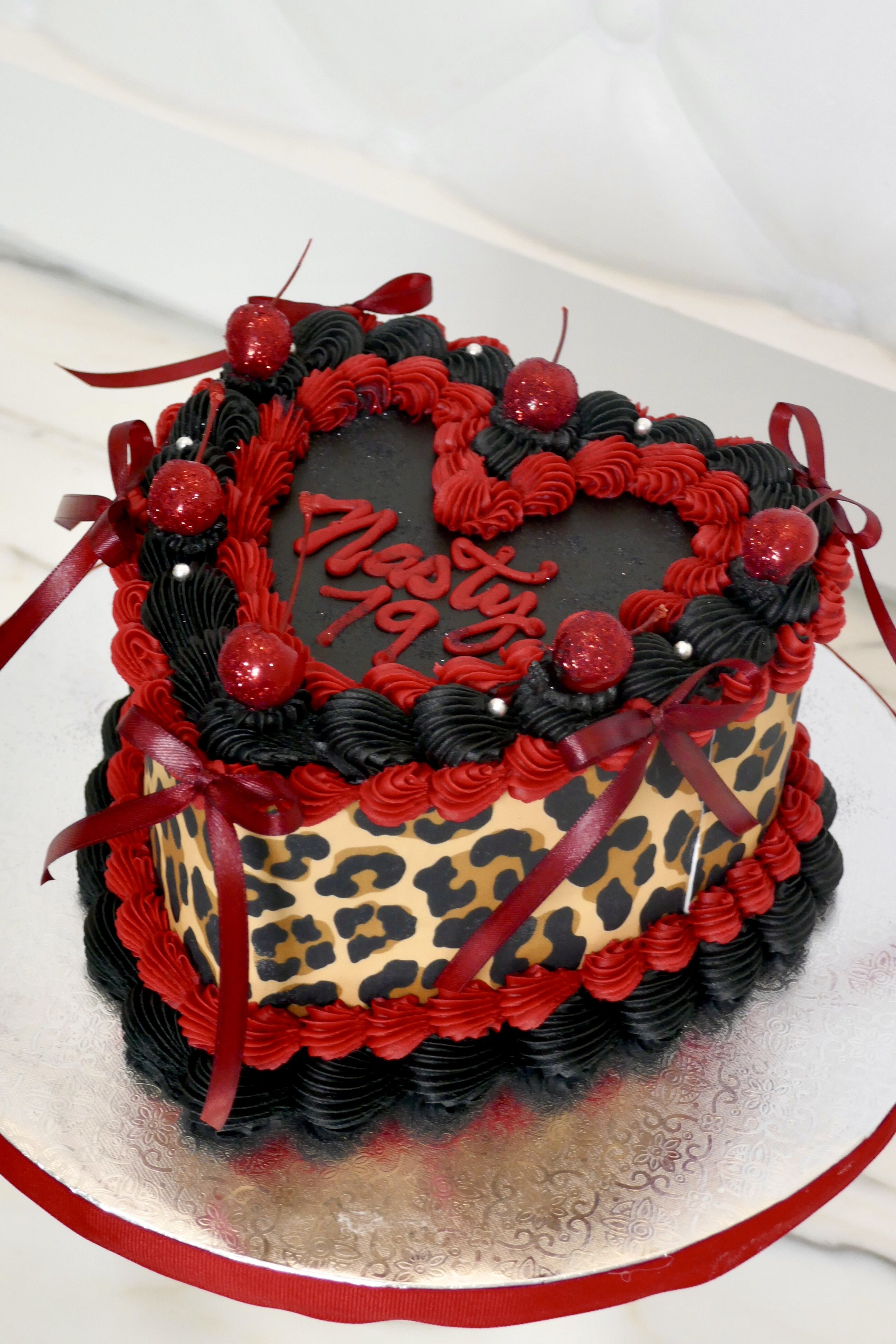Leopard Red & Black Heart Cake by Emporio.jpg