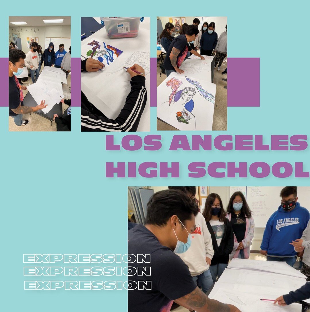 What happens when you get a group of artists together and start painting? Why, amazing colorful things! 🎨That's what happened when we headed to Los Angeles High School to teach students how to express their emotions through art. We were thrilled to 