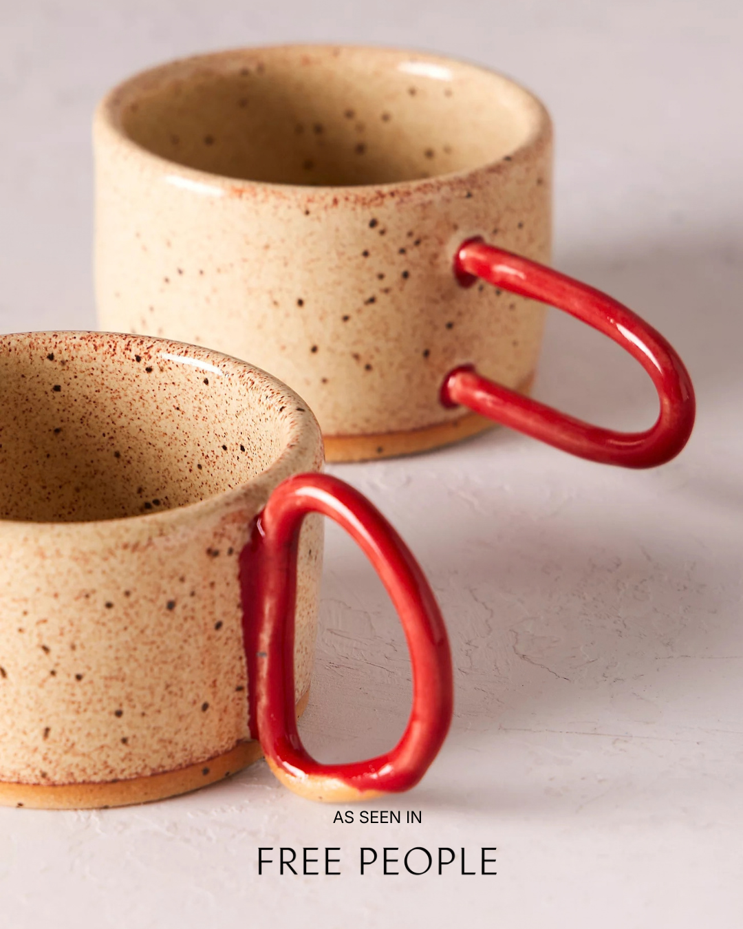 PRE-ORDER: Red + Beige Espresso Cup Set