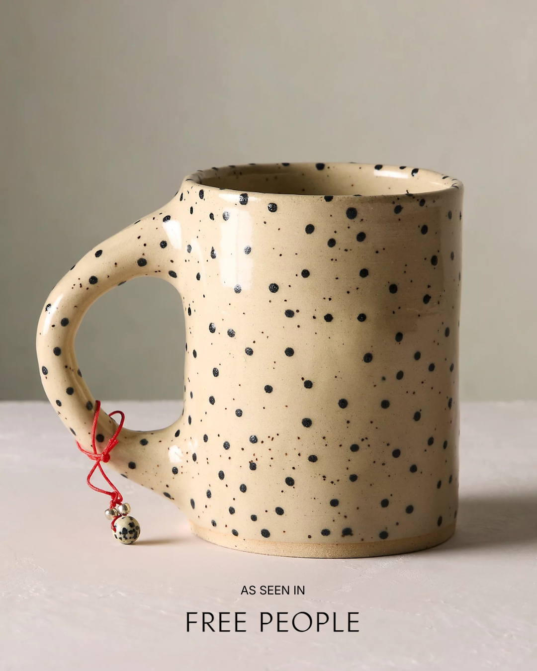 PRE-ORDER: Black + White Polka Dot Mug