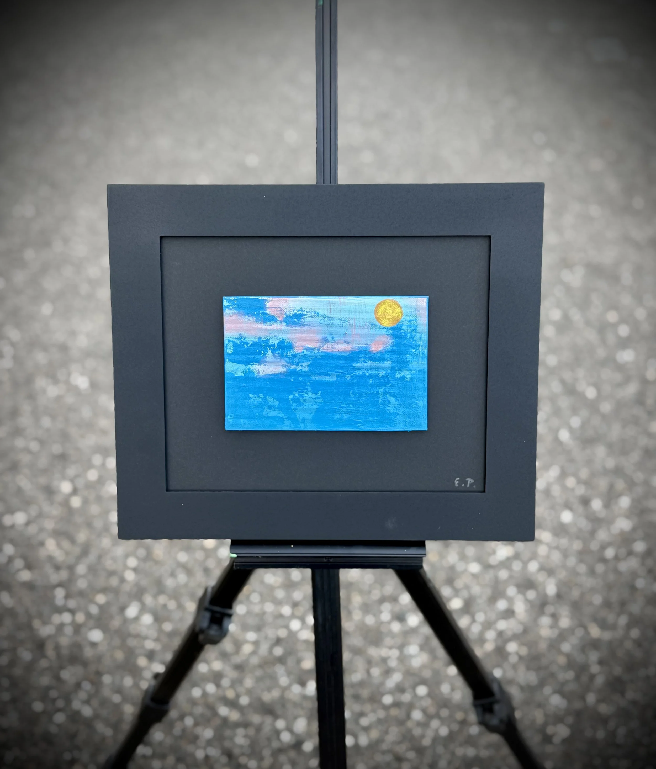 " Blue Dom  1 "   2026
Acrylic on canvas   4 x 6  inches.