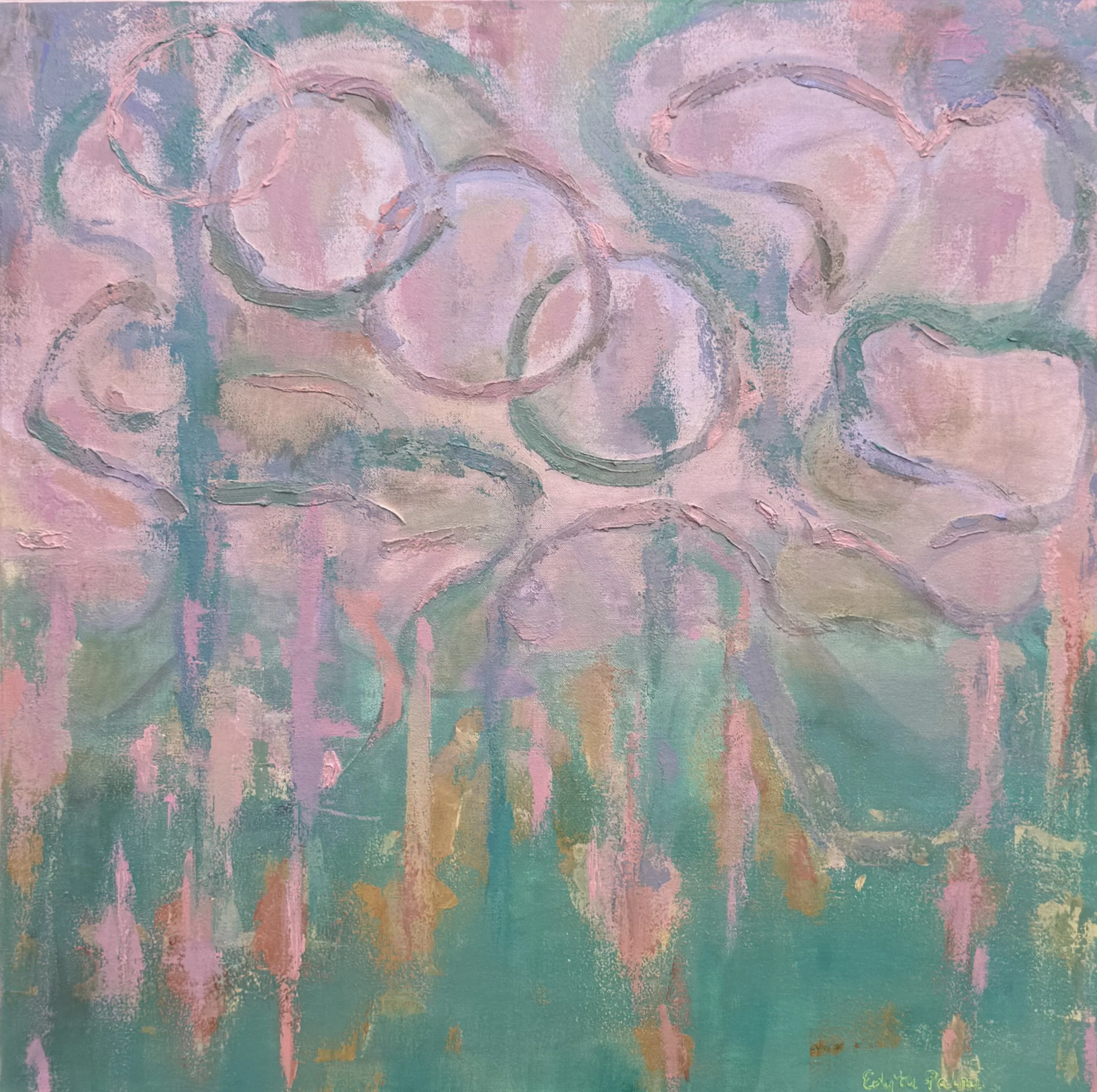 " Hues of Calmness "  2025
Acrylic on canvas  30 x 30 inches.