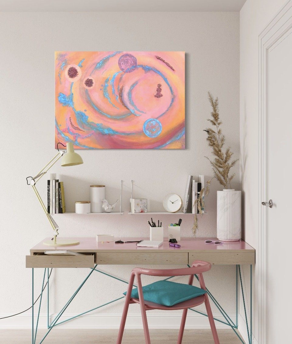 "Nebulous Harmony"   2026
Acrylic on canvas   30 x 40  inches.