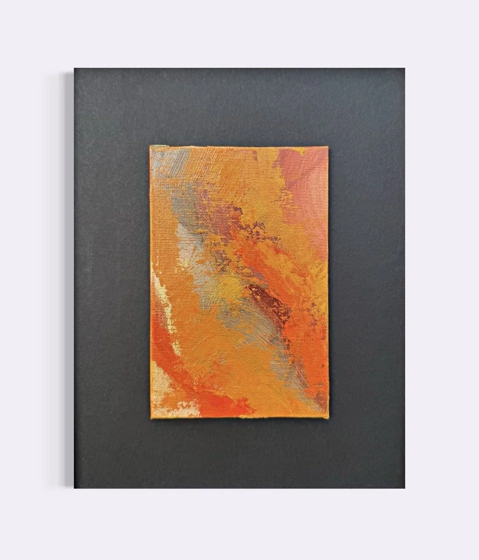 " Amber Haze "   2026
Acrylic on canvas   6 x 4  inches.