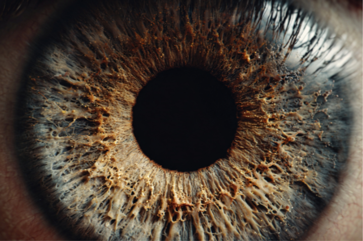 up close of iris of an eye