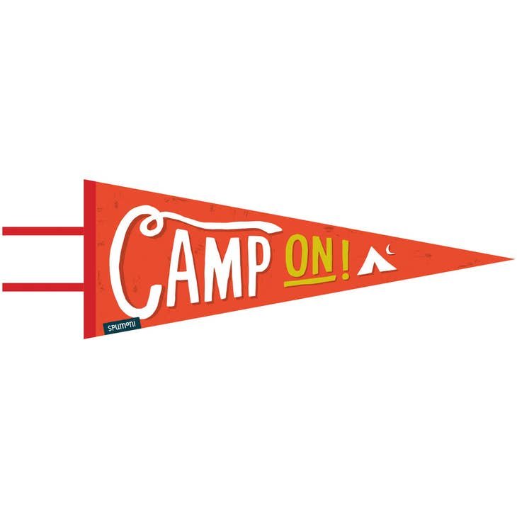 Camp On Large Vintage-Styled Pennant