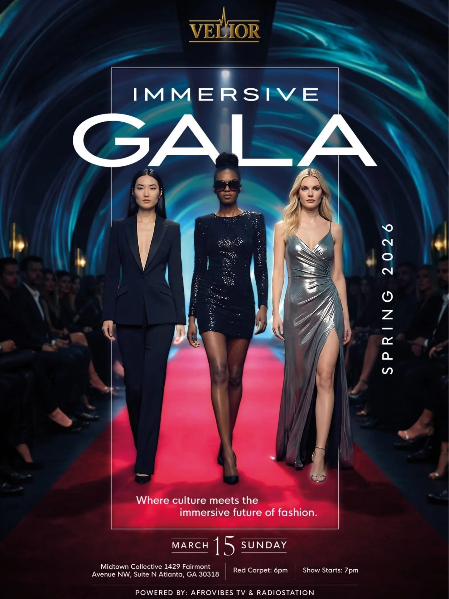 Step into a night where fashion, culture, and innovation collide.

VELMOR Immersive Gala &mdash; Spring 2026
An elevated runway experience redefining how style is seen, felt, and remembered. From cutting-edge designs to an atmosphere curated for eleg