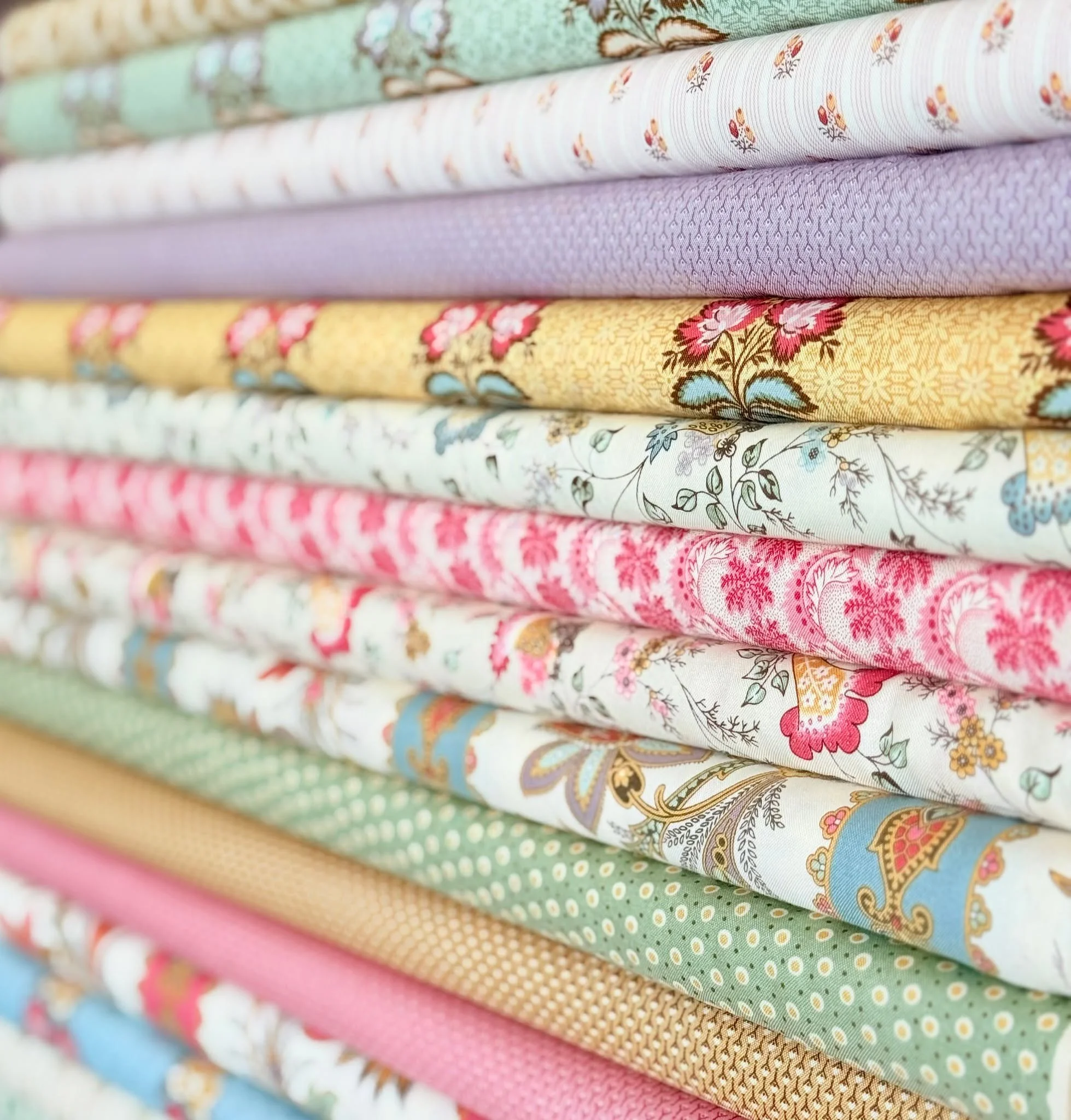 Max and Louise Pattern Co have designed this beautiful new range with traditional styling.  Holbrook has a mix of three border fabrics, flowers, spots and stripes, perfect for a traditionally designed quilt.  Available online and instore.

#maxandlou