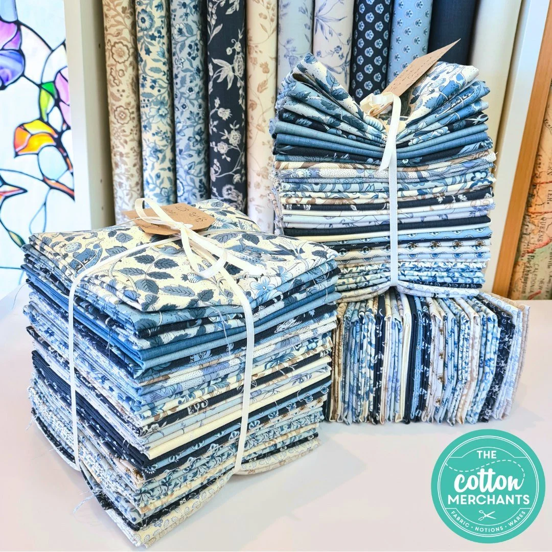 Fabulous bundles of 'Sacre Bleu', the new range from French General, are now instore and online. Fat Quarter and Fat Eighth bundles of all 34 fabrics are available.

37 Wynyard St Tumut NSW 2720
https://www.thecottonmerchants.com.au/shop/fabric
02 69