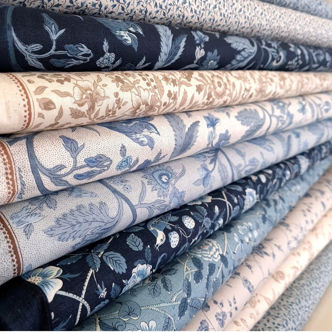 The Cotton Merchant's have welcomed to our store the new range 'Sacre Bleu' from French General. A myriad of blues and creams in a beautiful French style.  Birds, twisting vines and leaves and delicate flowers are in abundance in this cleverly design
