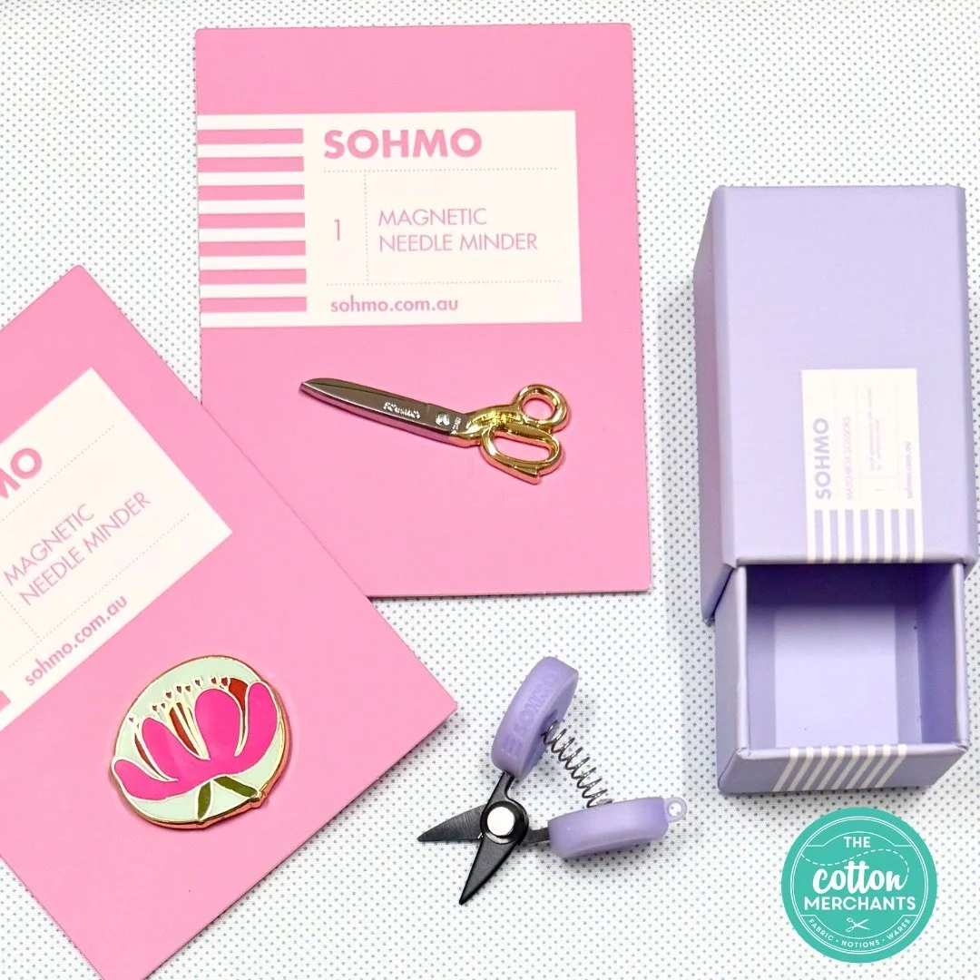 We love our Sohmo products and our staff pick this week are the new Magnetic Needle Minders and the Matchbox Scissors.  Pop instore to browse our display or shop online at www.thecottonmerchants.com.au/shop/sohmo.

37 Wynyard St Tumut NSW 2720
02 694