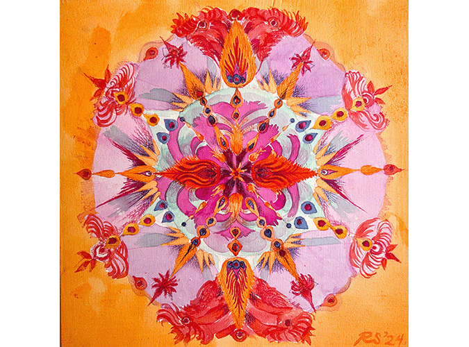 5. Orange Feather Mandala