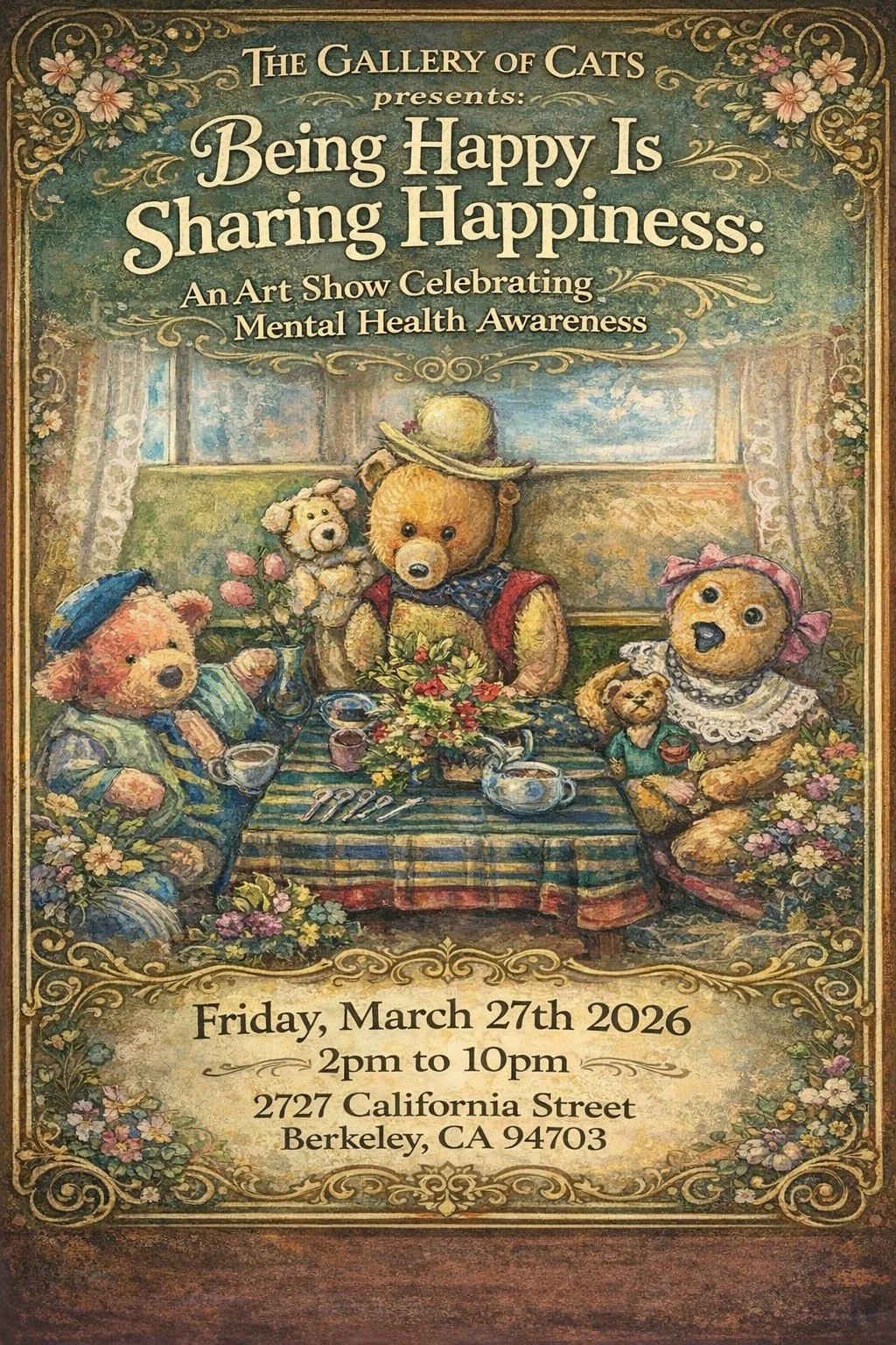 The Gallery of Cats presents: Being Happy is Sharing Happiness: An Art Show Celebrating Mental Health Awareness