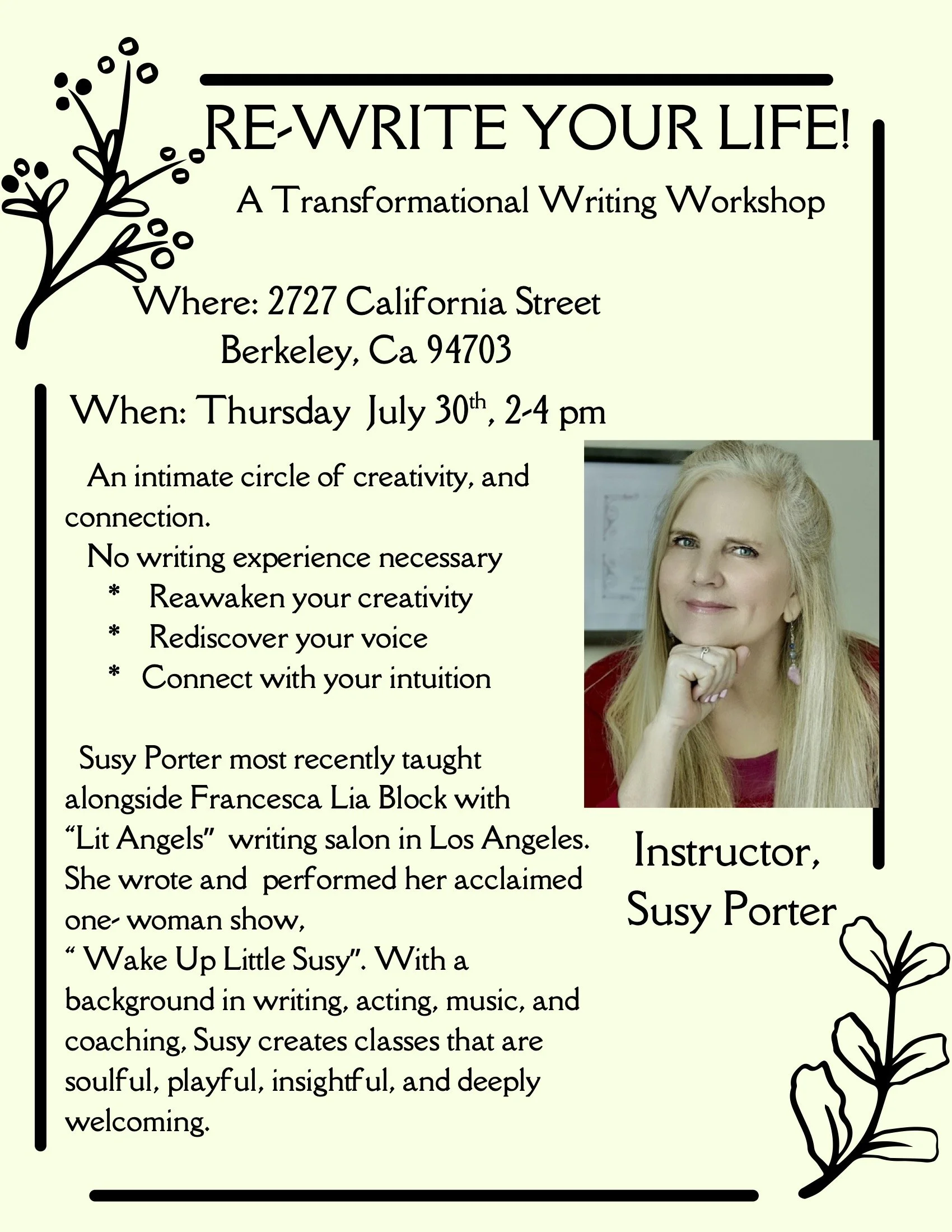 Re-Write Your Life! A Transformational Writing Workshop