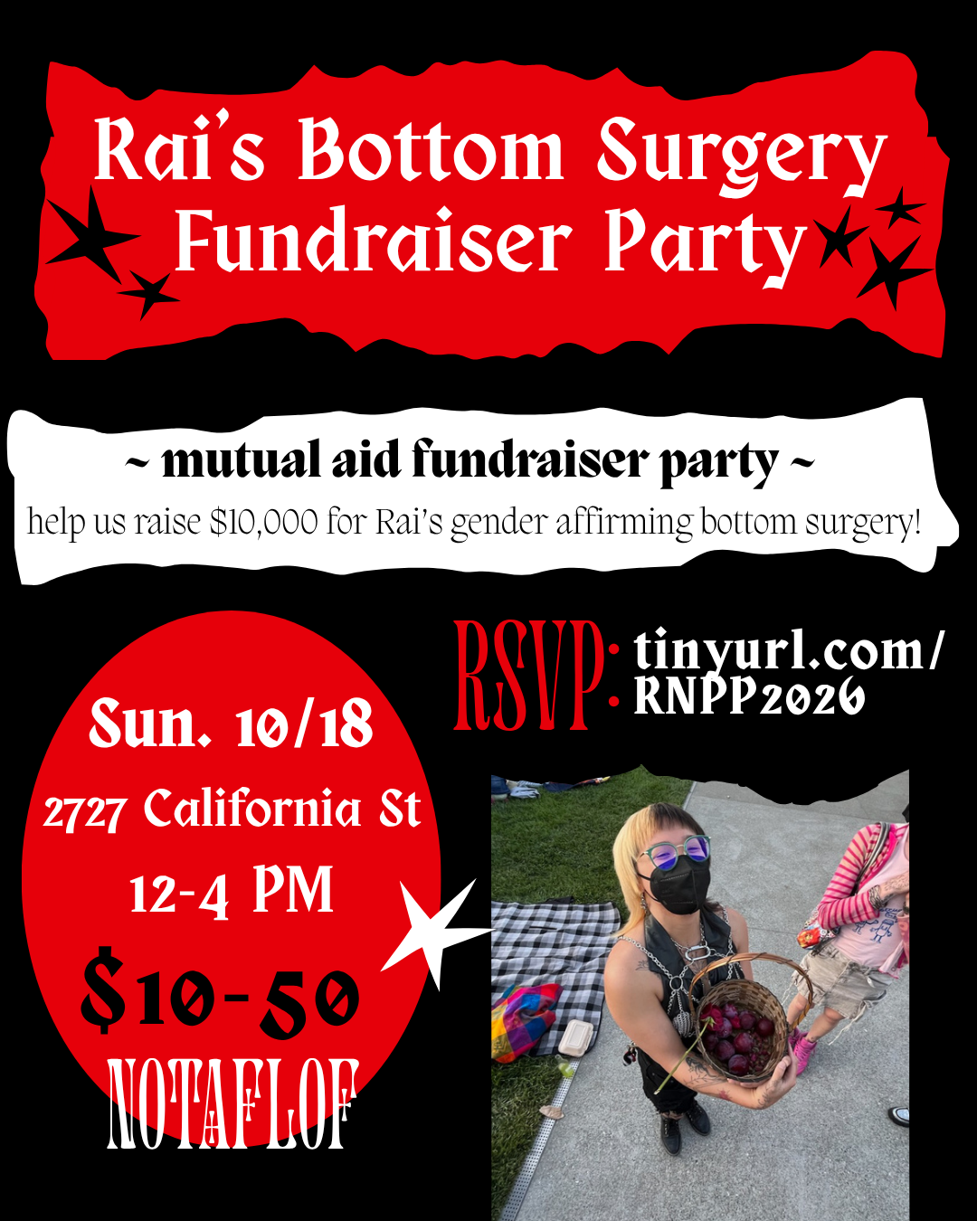 Rai’s Bottom Surgery Fundraiser Party