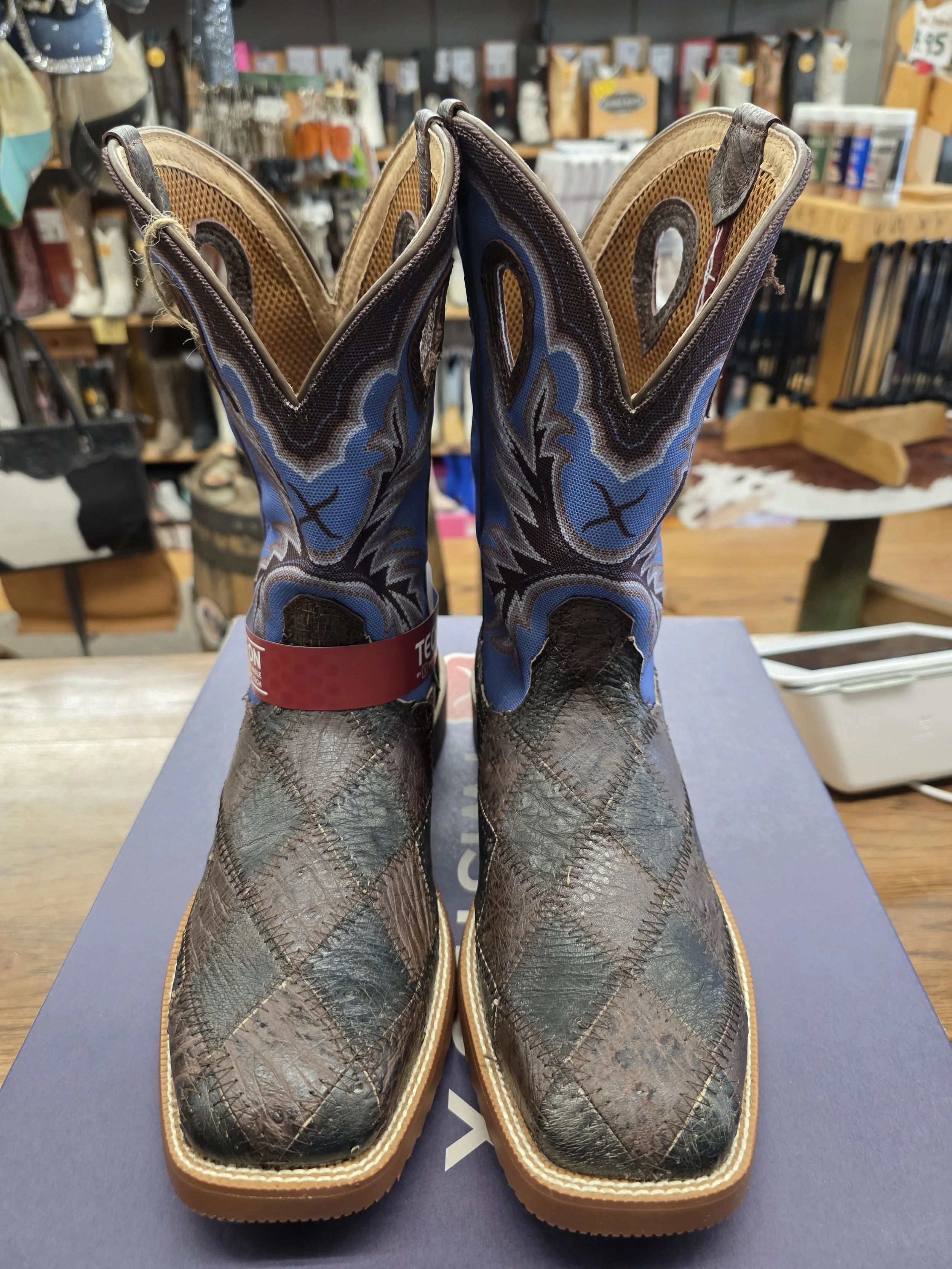 Iron Grey Ostrich Mens Boots