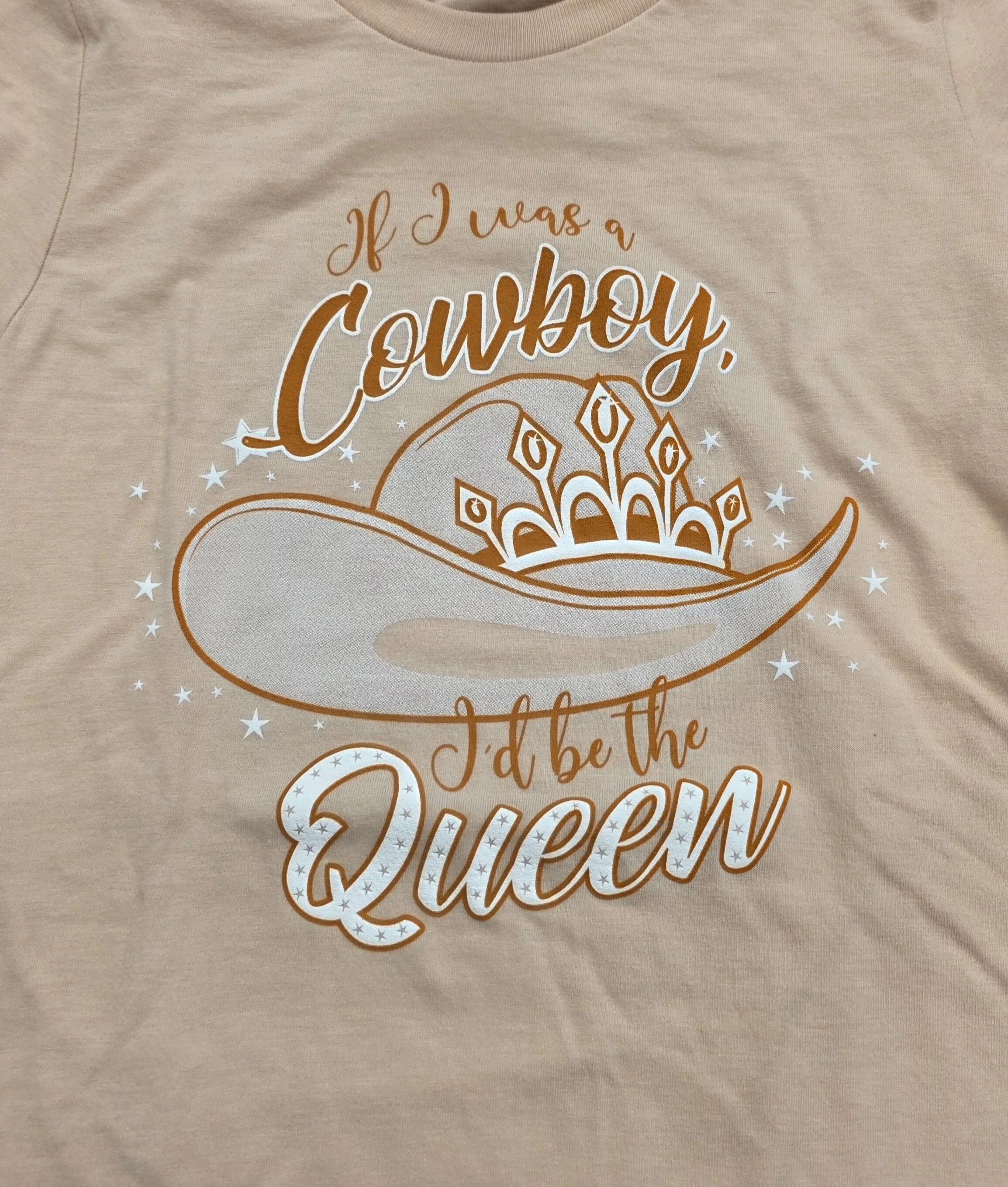 If I Was A Cowboy Tee Pink
