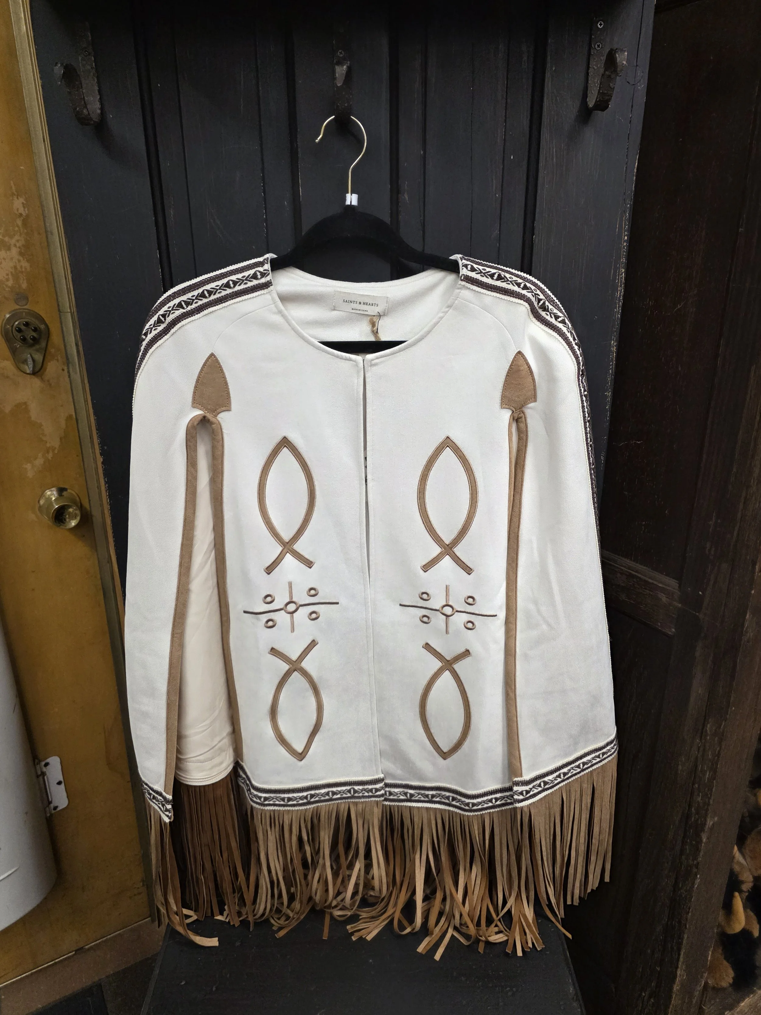 Cream Pancho W Embroidery