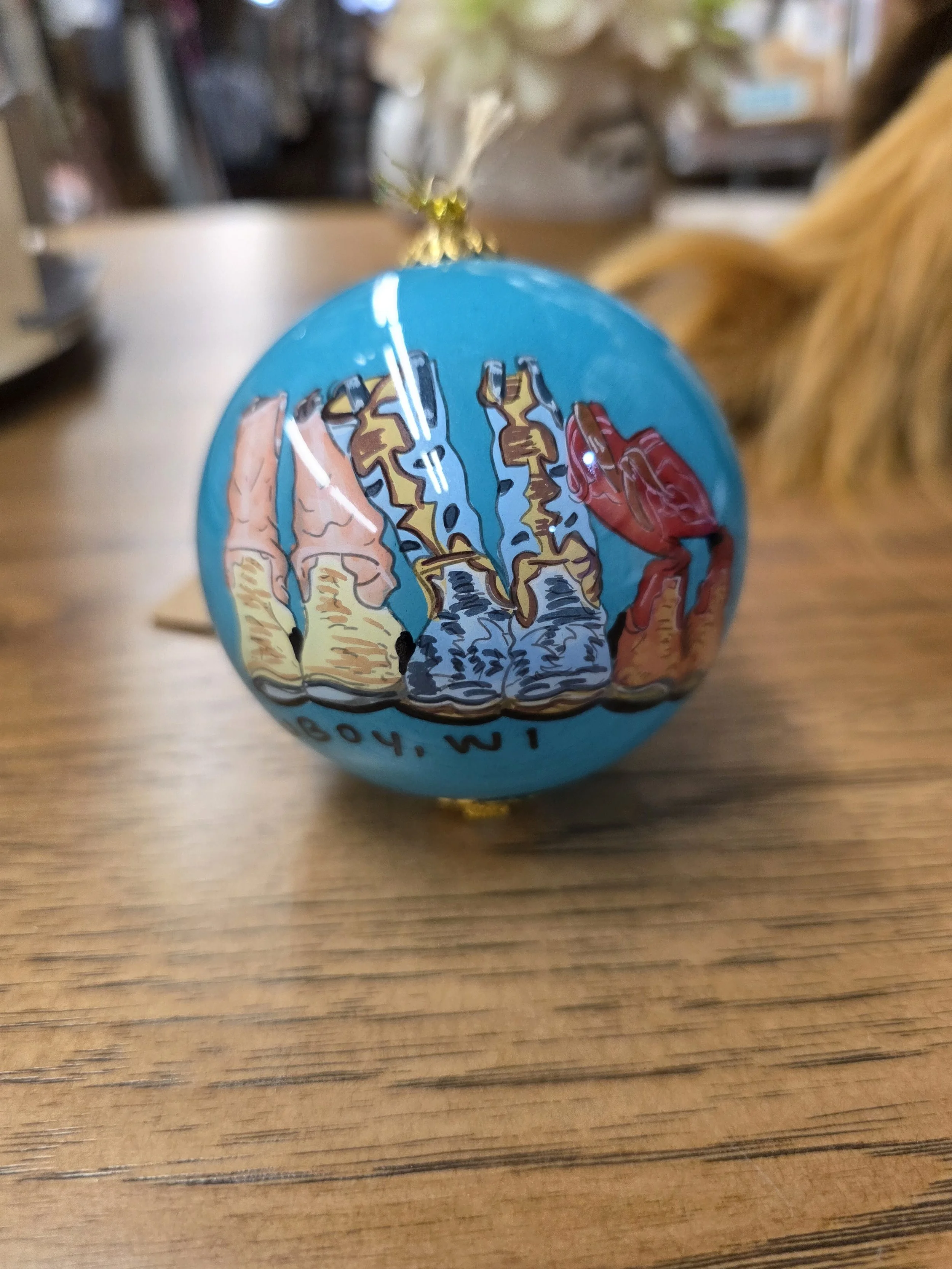 Hand Painted Boot ornament