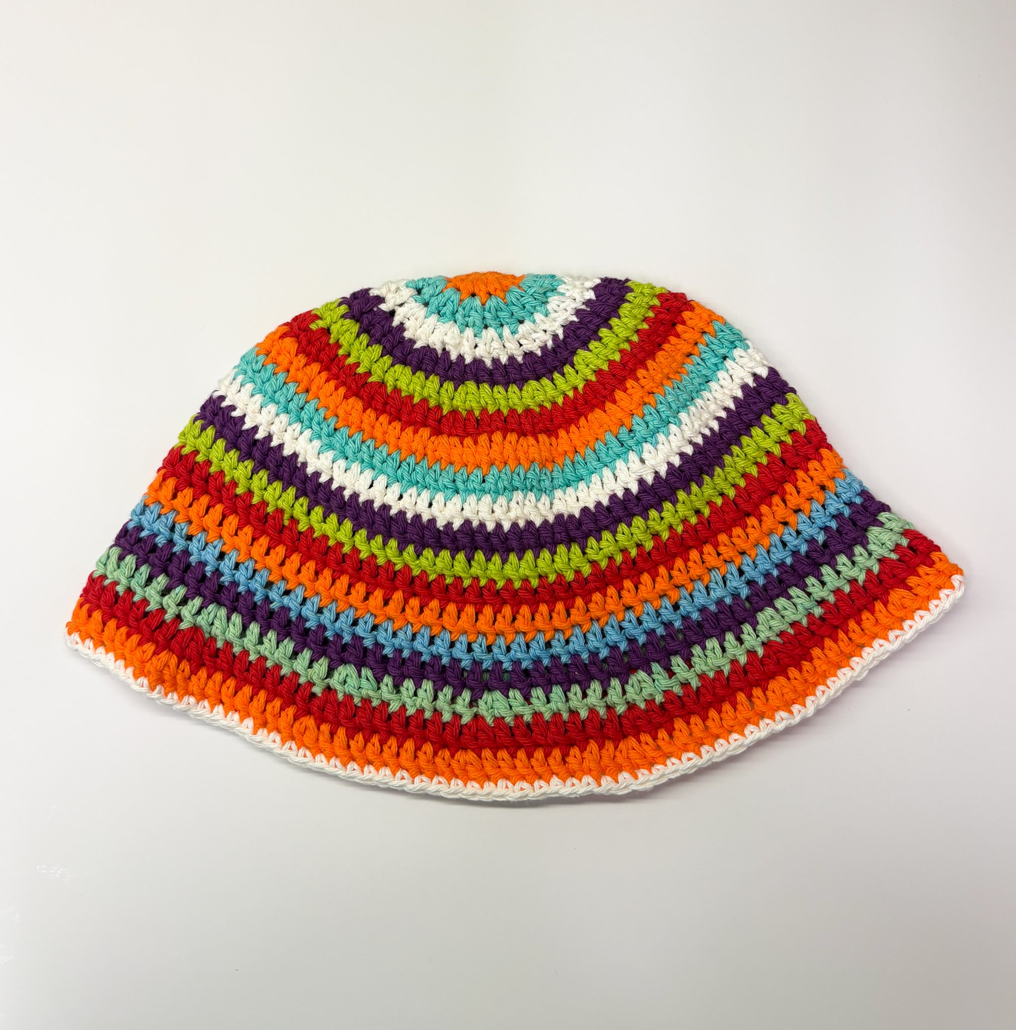 Crochet Bucket Hat- Rainbow Colorful