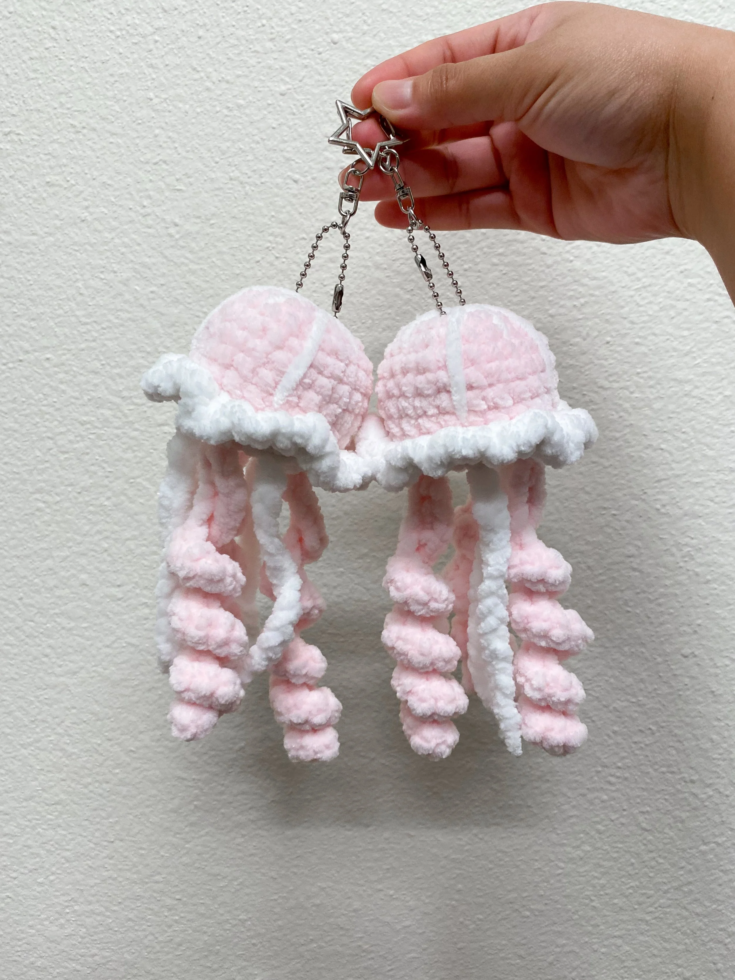 Crochet Jellyfish Keychain - Pink