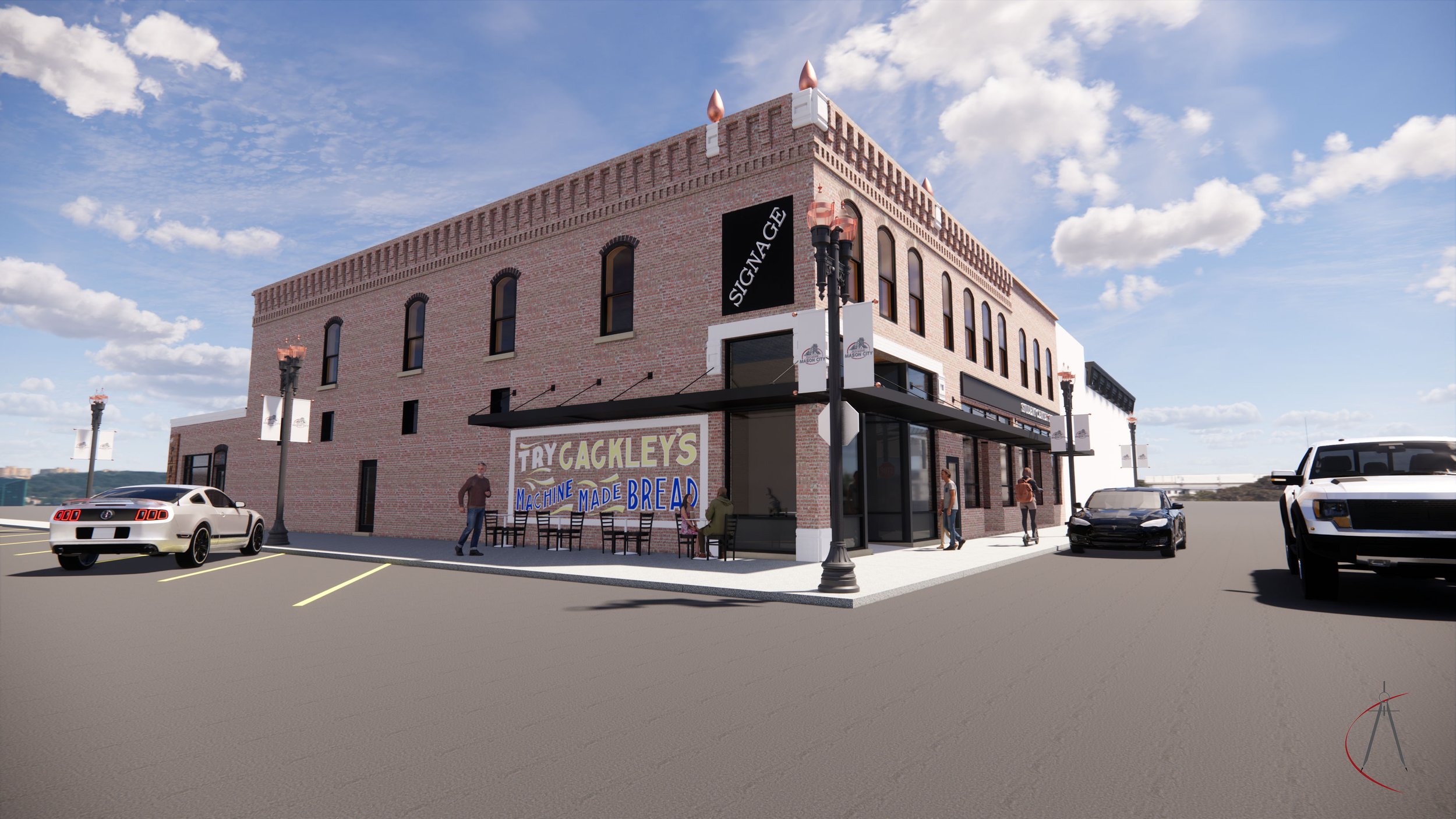 This digital rendering of what the building will look like after restoration is complete.