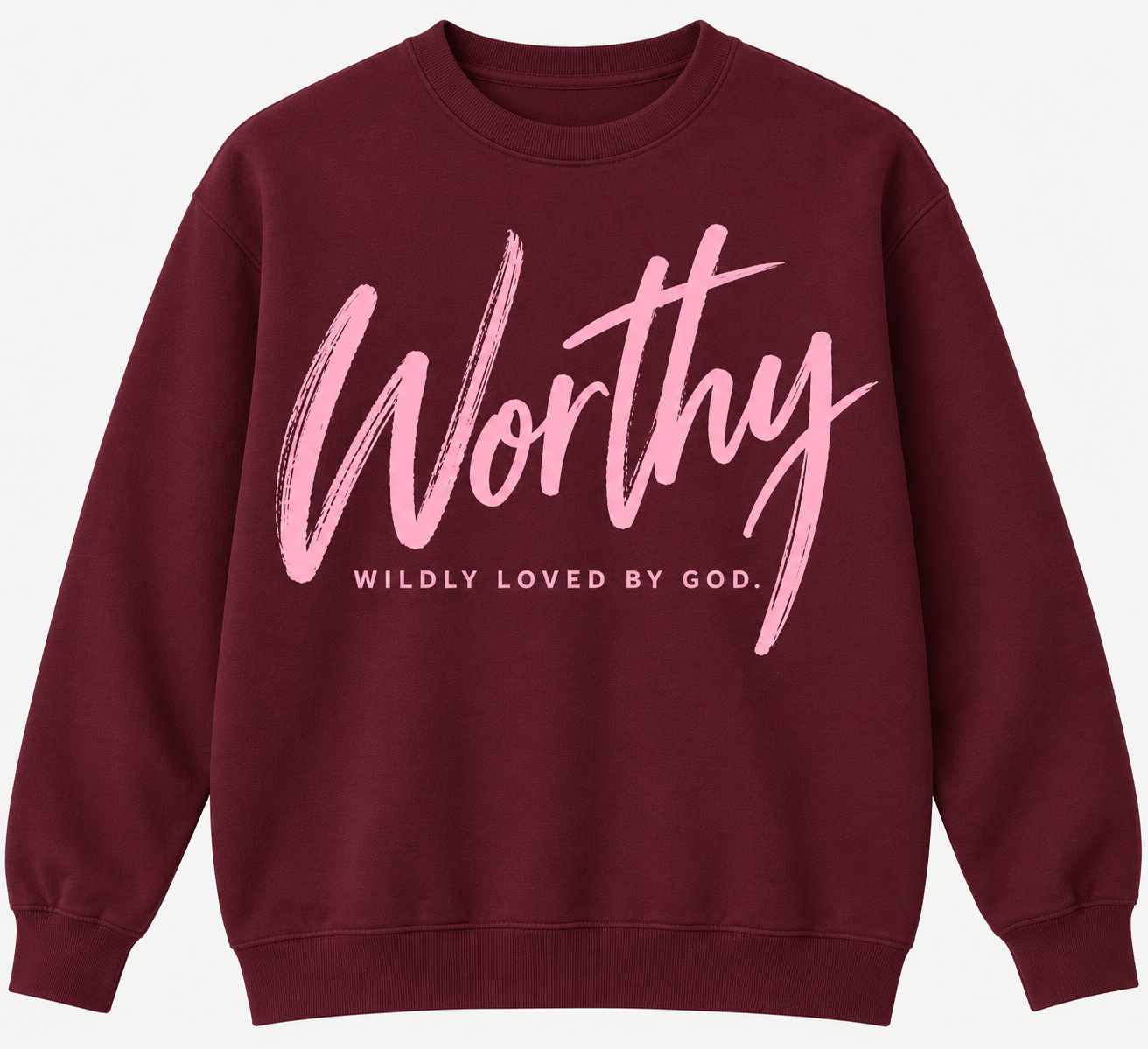 Burgundy Worthy Sweatshirt Mockup.png
